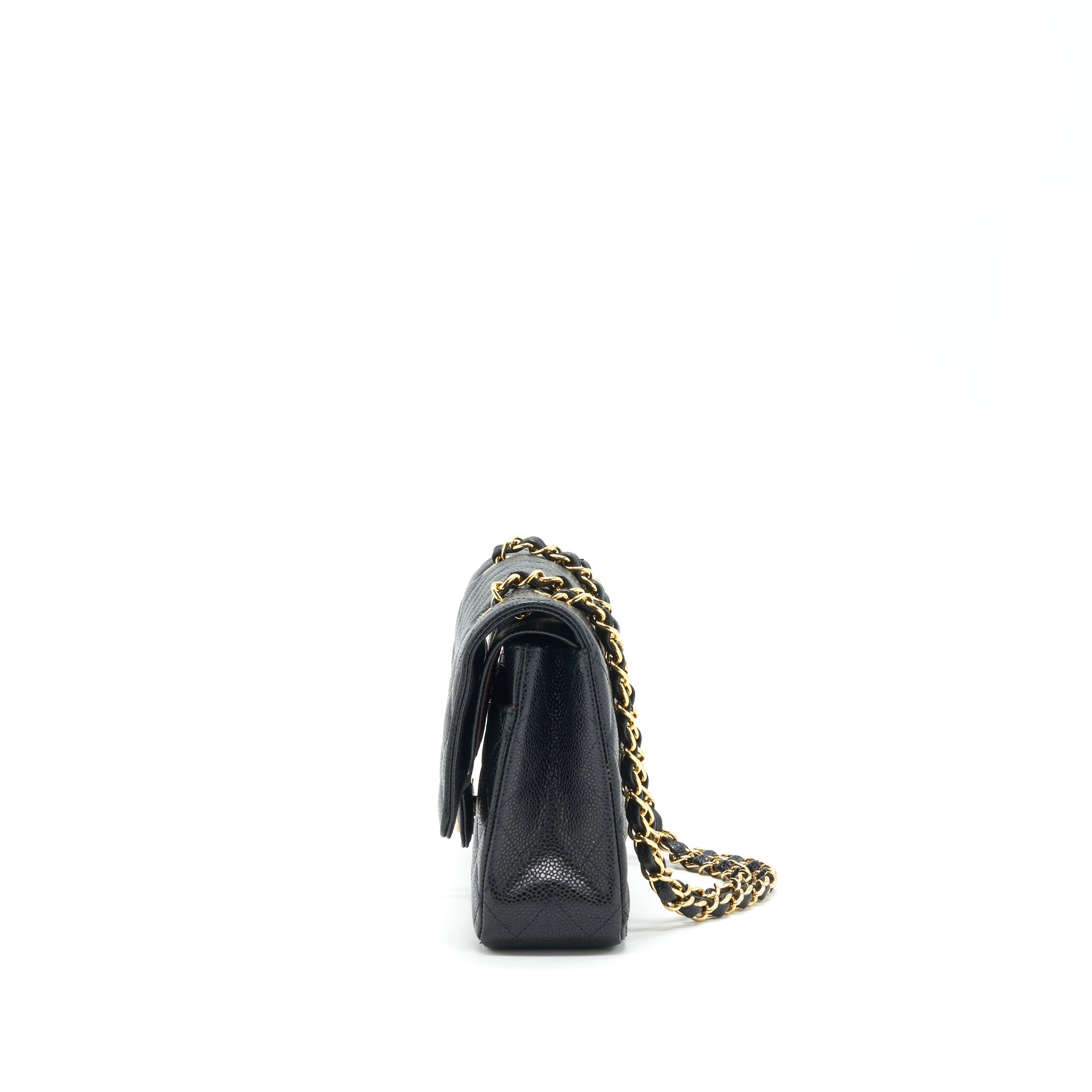 CHANEL MEDIUM CLASSIC DOUBLE FLAP BAG CAVIAR BLACK GHW