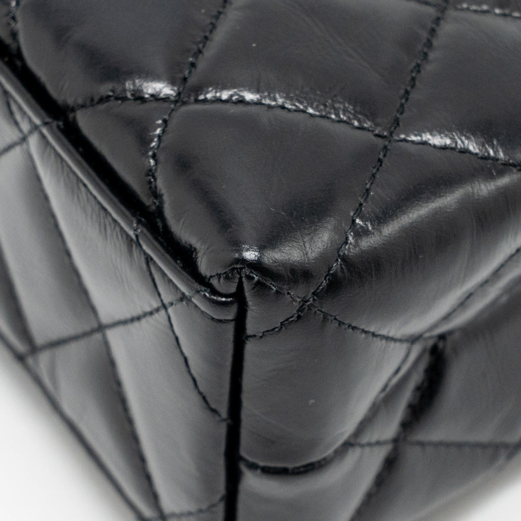 CHANEL MINI KELLY SHOPPING TOTE BAG CALFSKIN BLACK GHW (MICROCHIP)