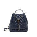 CHANEL BUCKET BAG IN NAVY GHW
