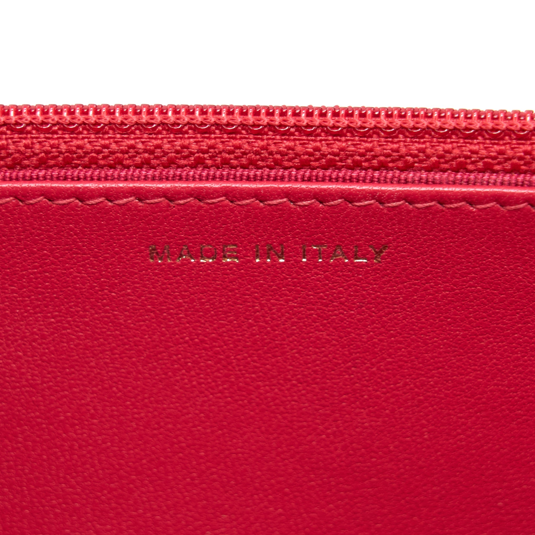 CHANEL CLASSIC WALLET ON CHAIN LAMBSKIN RED GHW