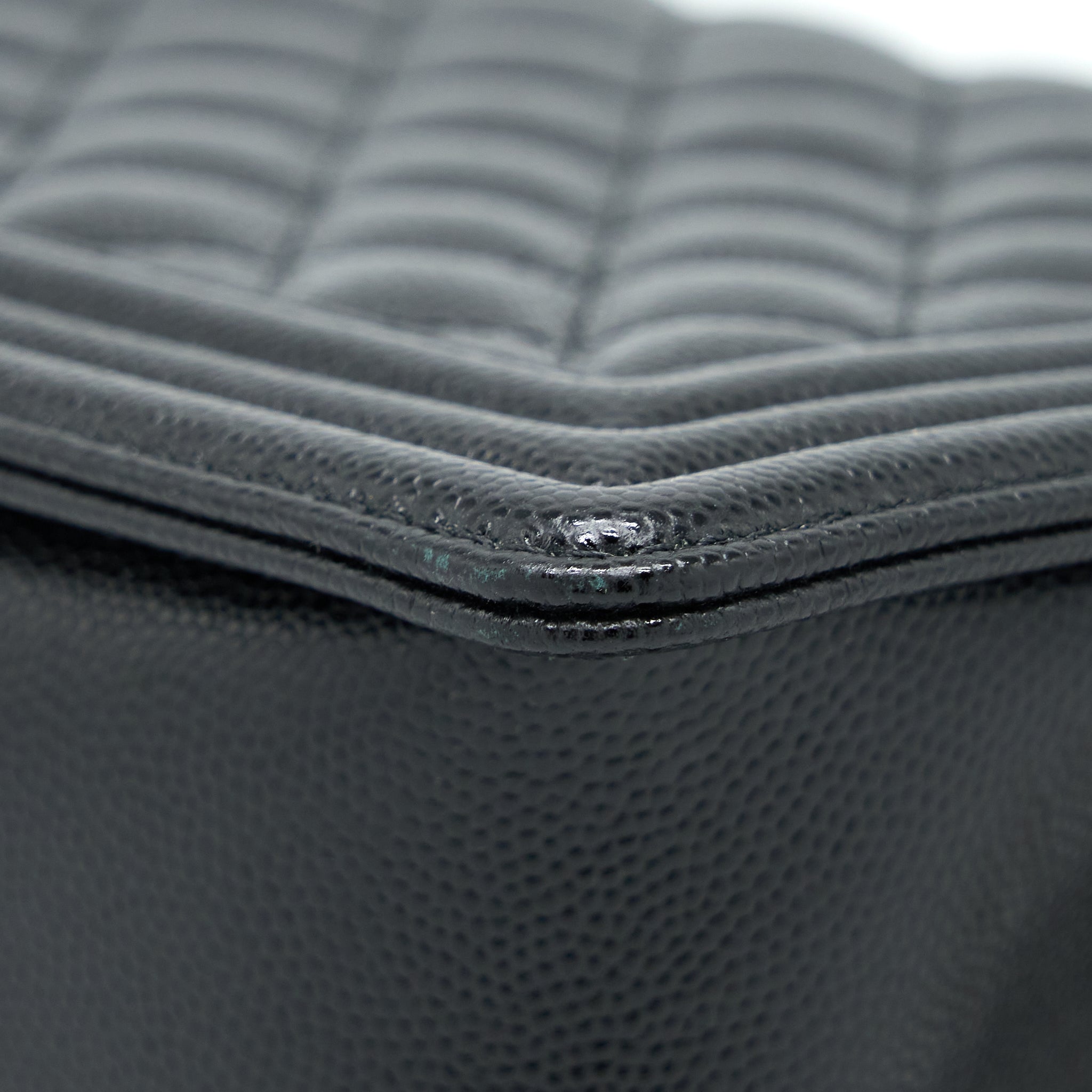 CHANEL BOY BAG 28CM CAVIAR BLACK BRUSHED GHW
