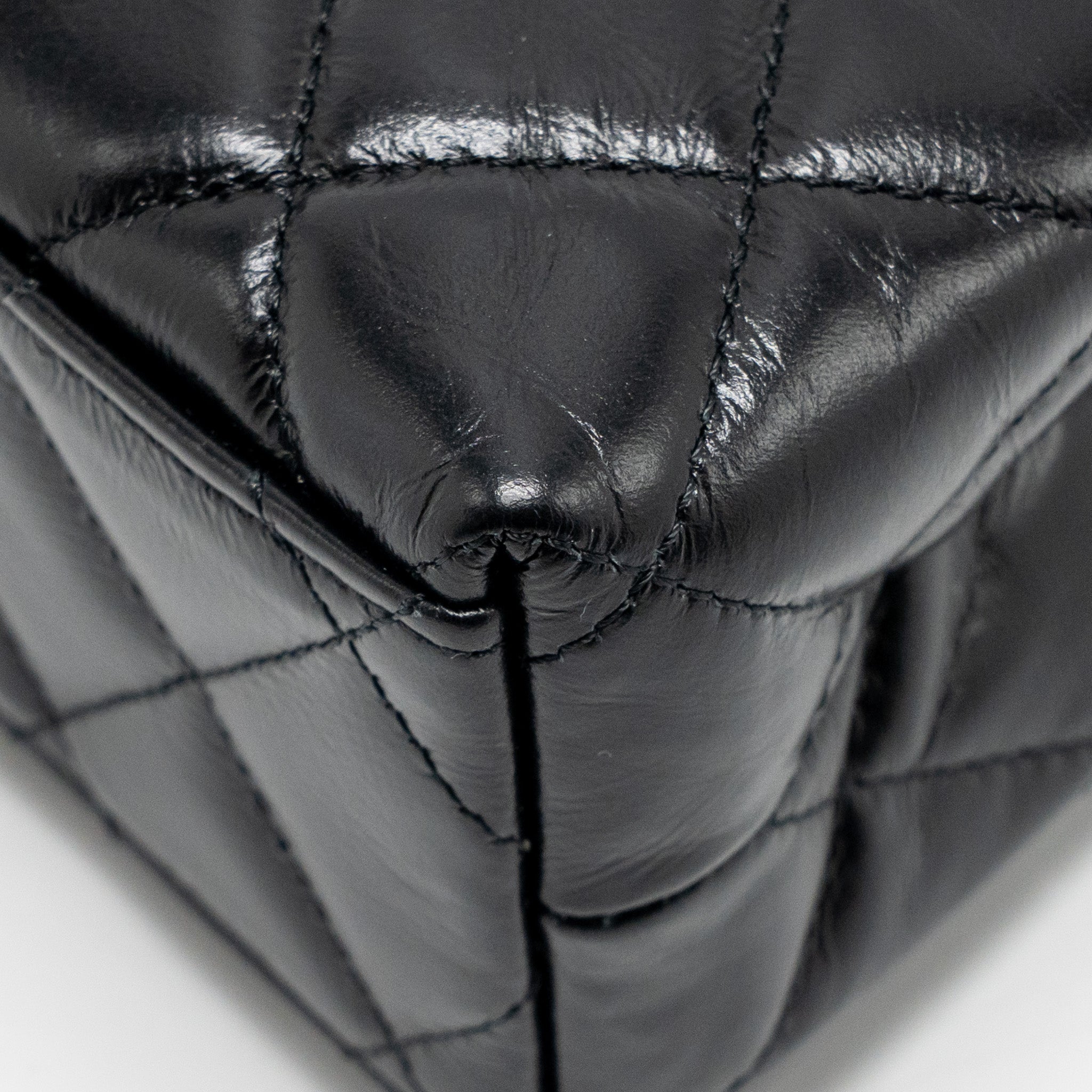 CHANEL MINI KELLY SHOPPING TOTE BAG CALFSKIN BLACK GHW (MICROCHIP)