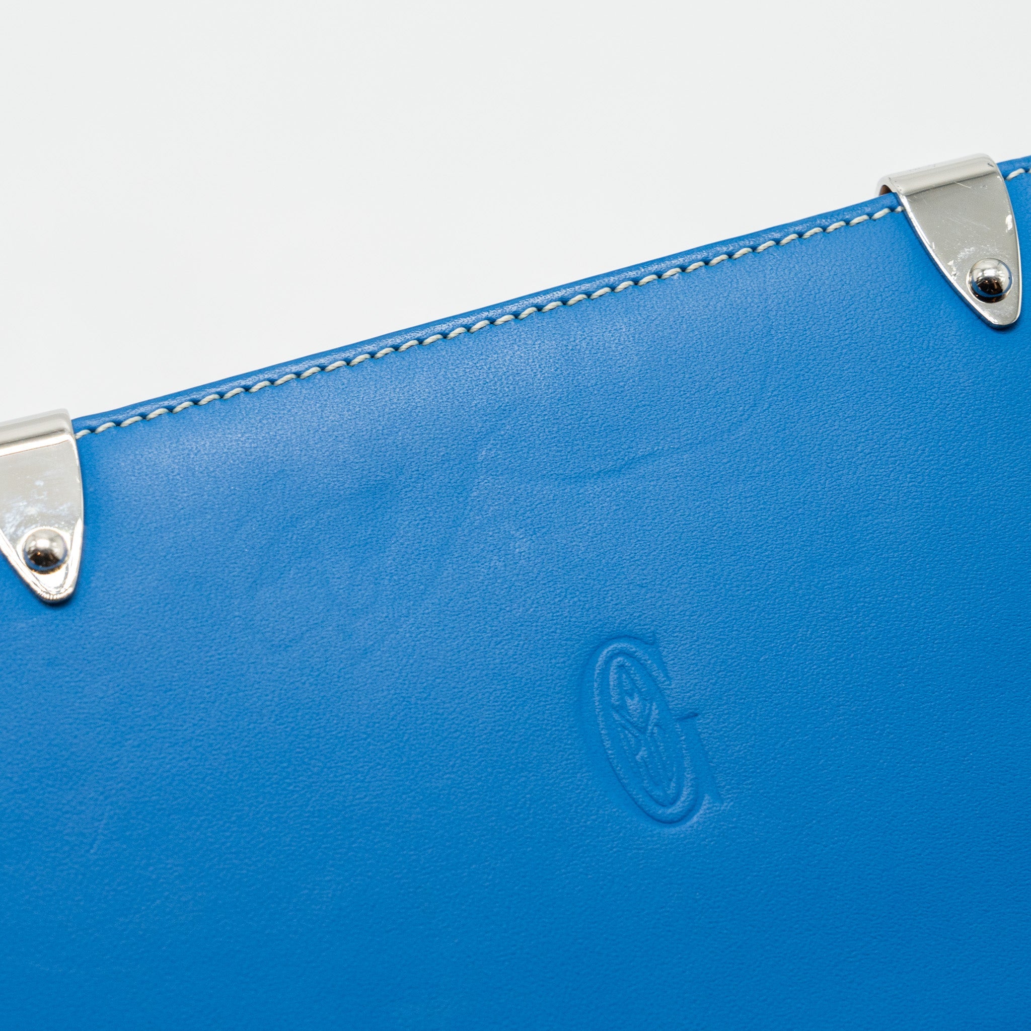 GOYARD STRUCTURE SAIGON PM BAG CANVAS/CALFSKIN BLUE SHW