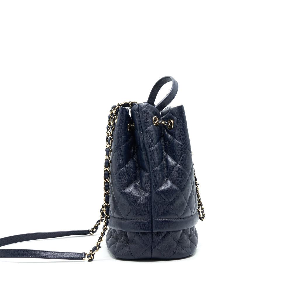 CHANEL BUCKET BAG IN NAVY GHW