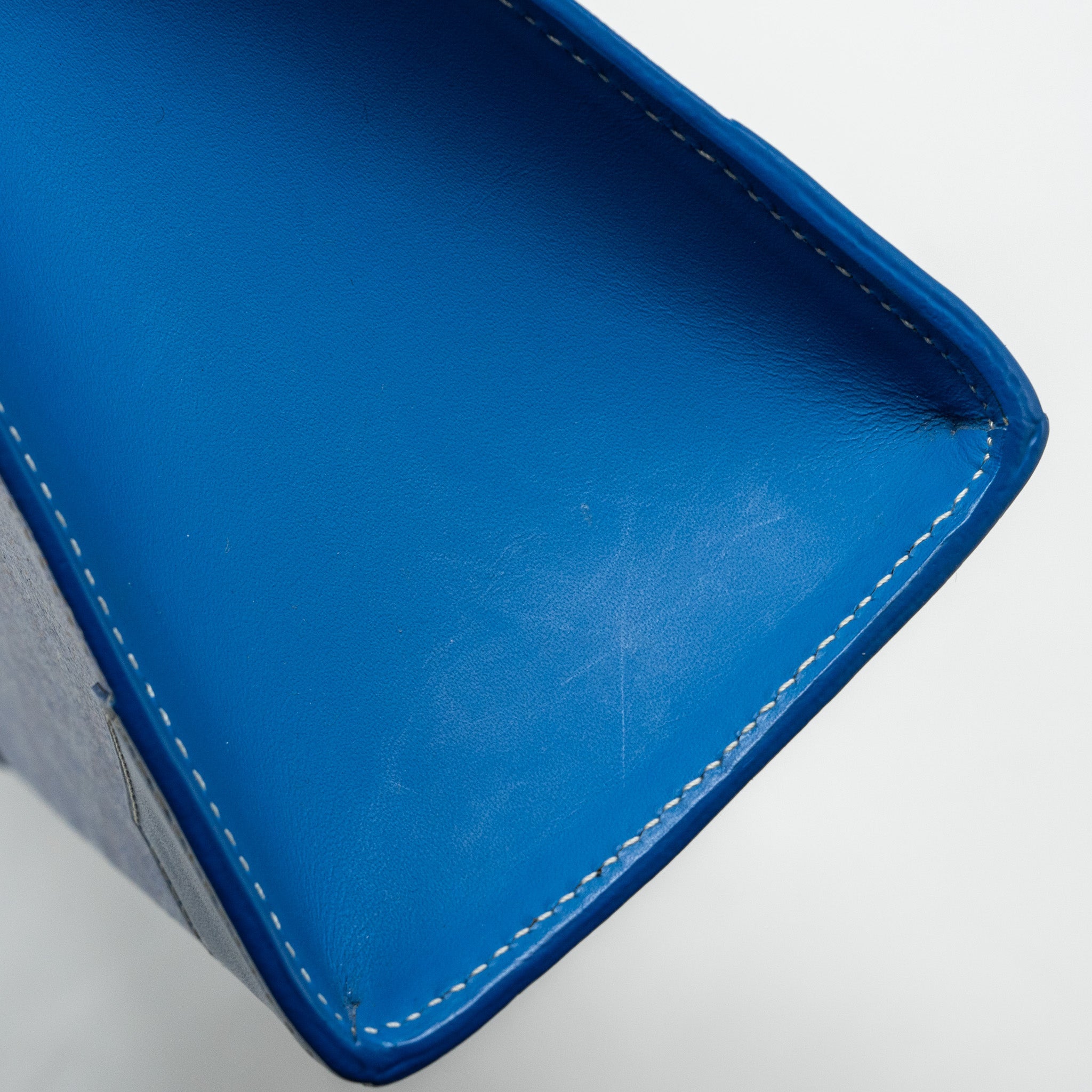 GOYARD STRUCTURE SAIGON PM BAG CANVAS/CALFSKIN BLUE SHW