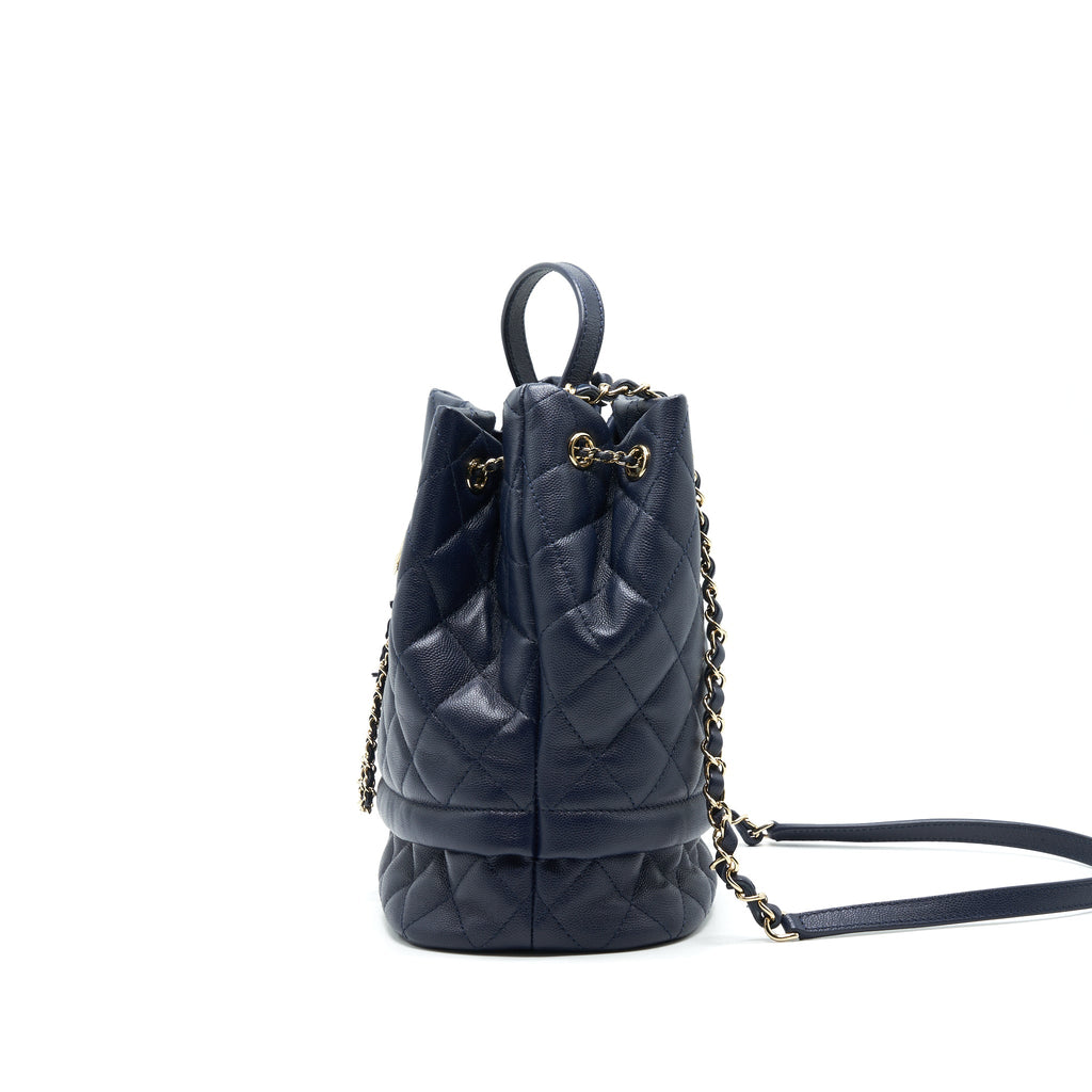 CHANEL BUCKET BAG IN NAVY GHW