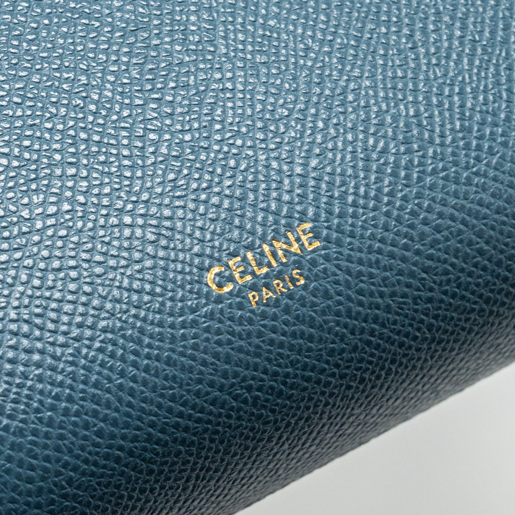 CELINE NANO BELT BAG GRAINED CALFSKIN BLUE GHW