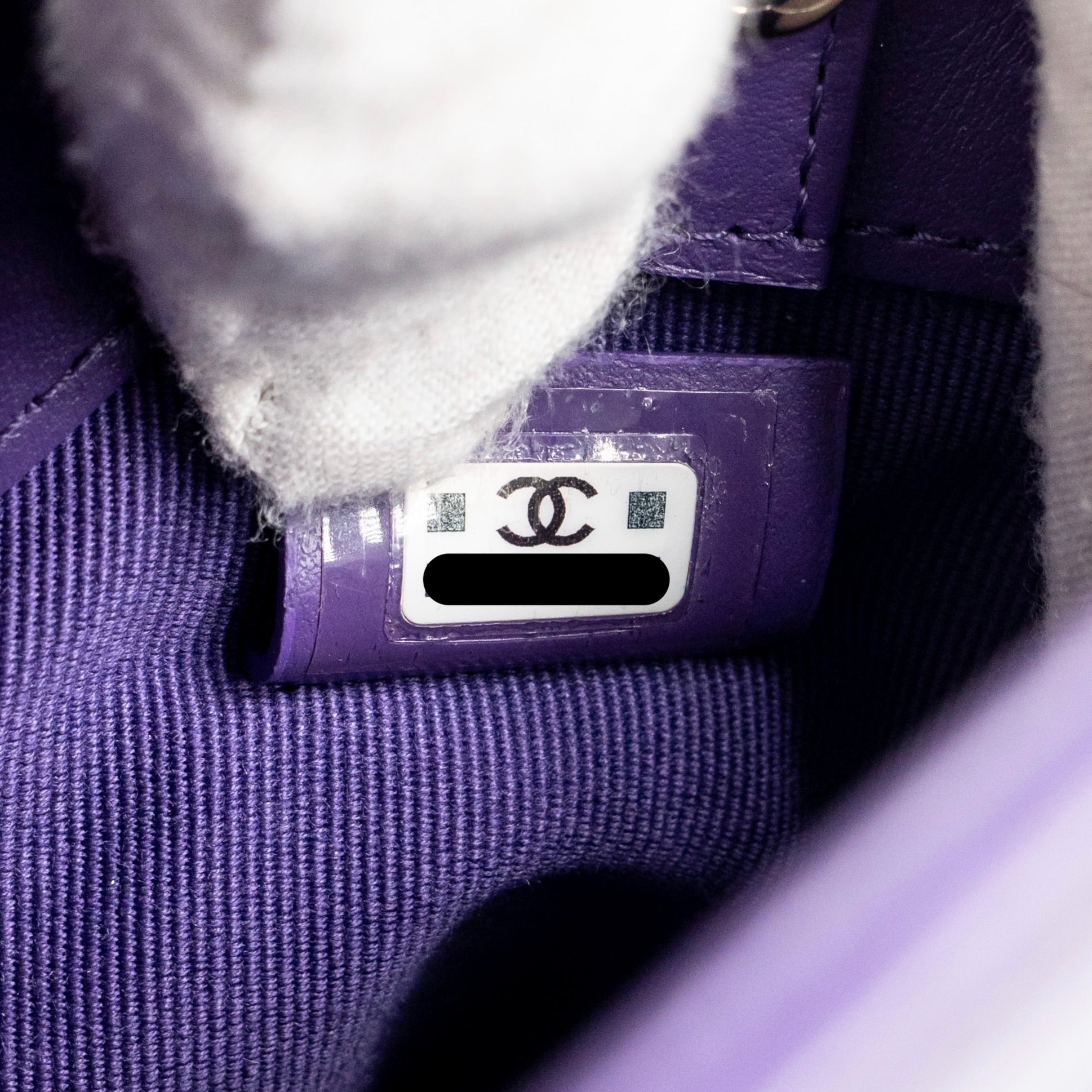 CHANEL MINI 31 CLUTCH WITH CHAIN SHINY CALFSKIN PURPLE LGHW (MICROCHIP)