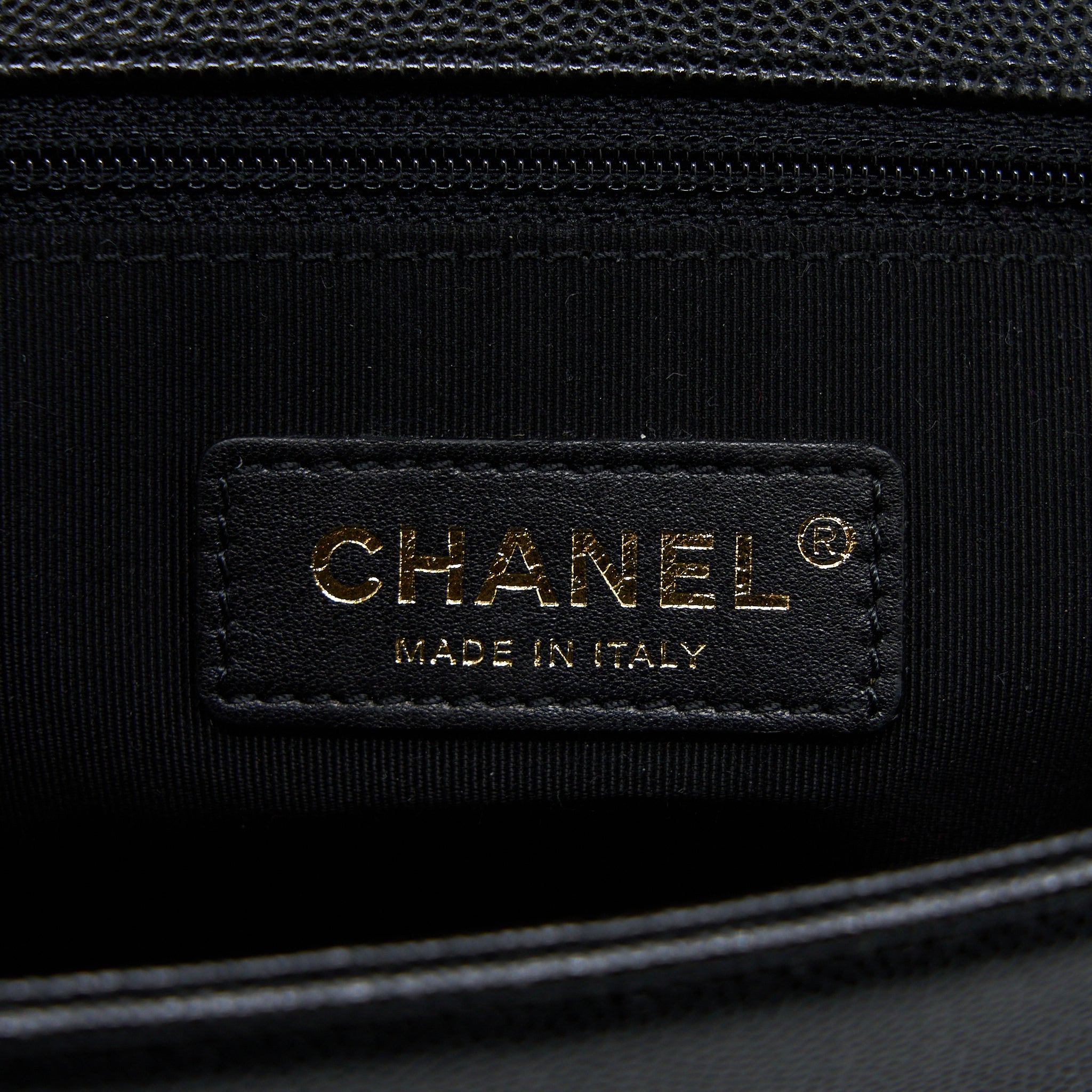 CHANEL BOY BAG 28CM CAVIAR BLACK BRUSHED GHW