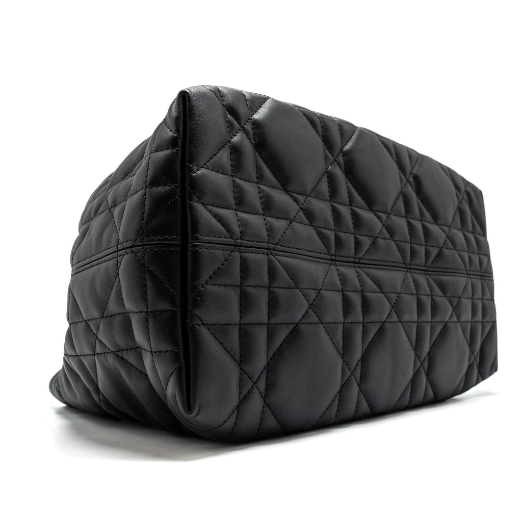 DIOR MEDIUM TOUJOURS BAG MACROCANNAGE CALFSKIN BLACK LGHW