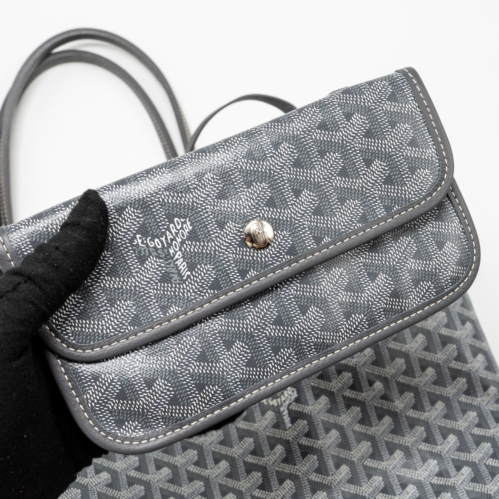 GOYARD SAINT LOUIS PM TOTE GOYARDLINE CANVAS GREY SHW