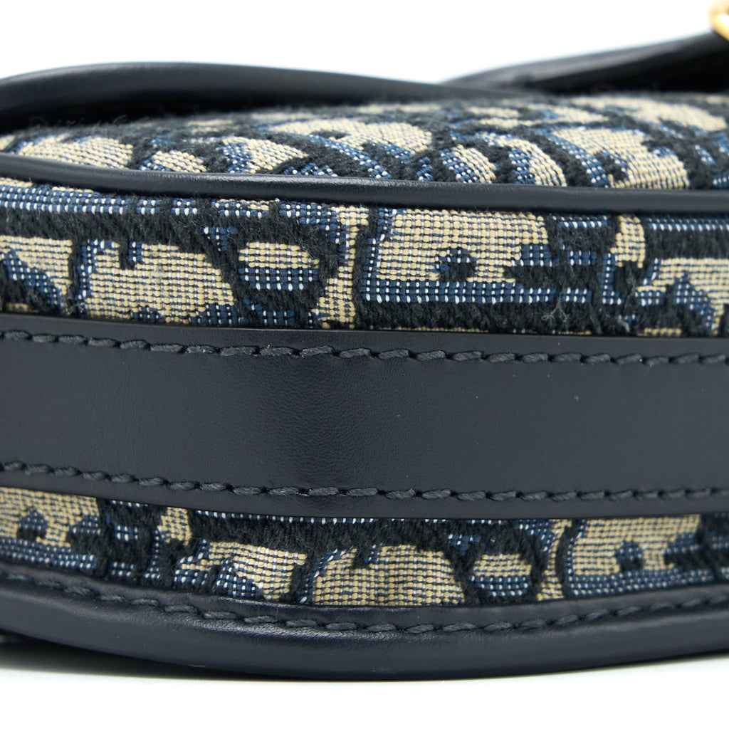 DIOR BOBBY EAST-WEST BAG BLUE OBLIQUE JACQUARD GHW