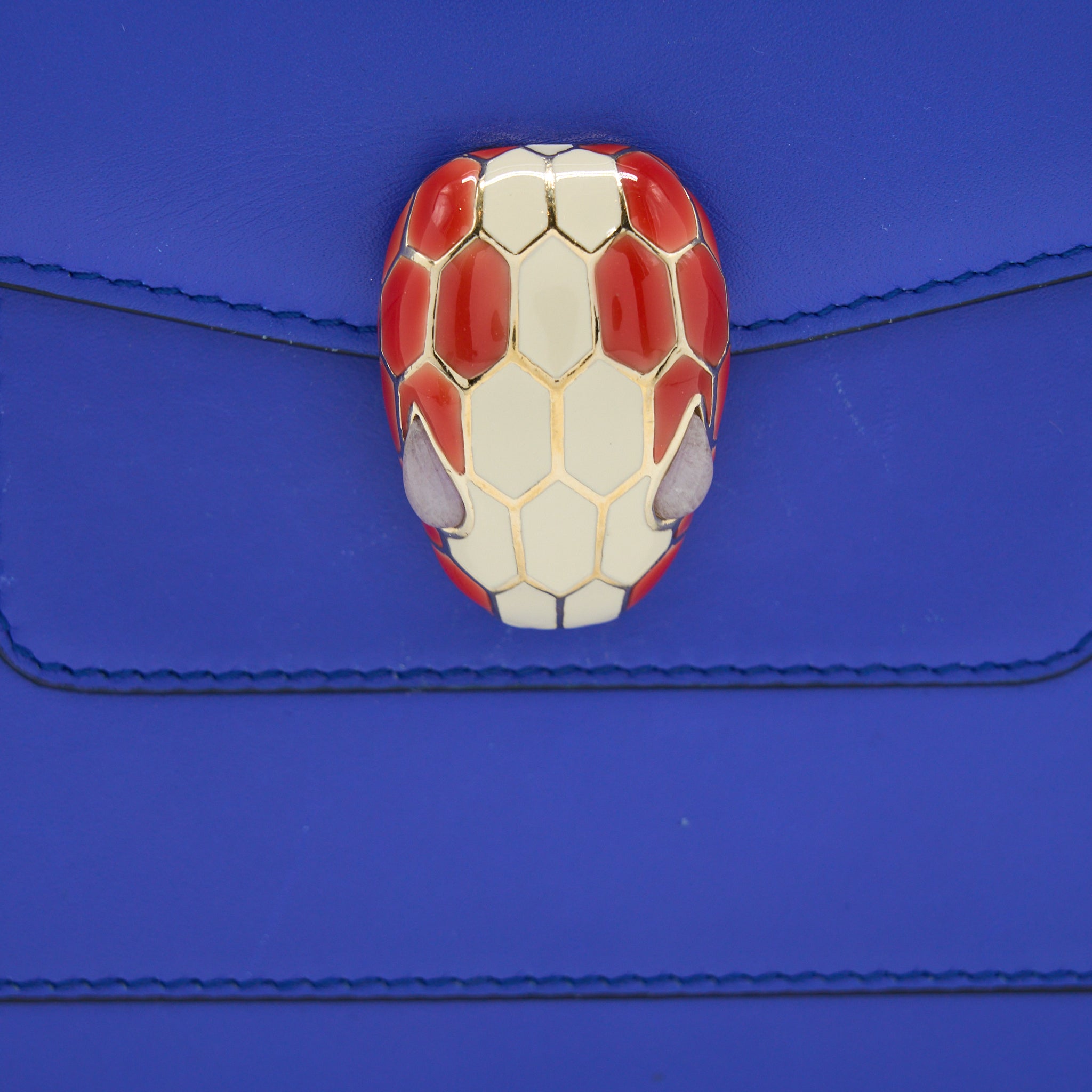 BVLGARI SERPENTI FOREVER SHOULDER BAG CALFSKIN BLUE GHW