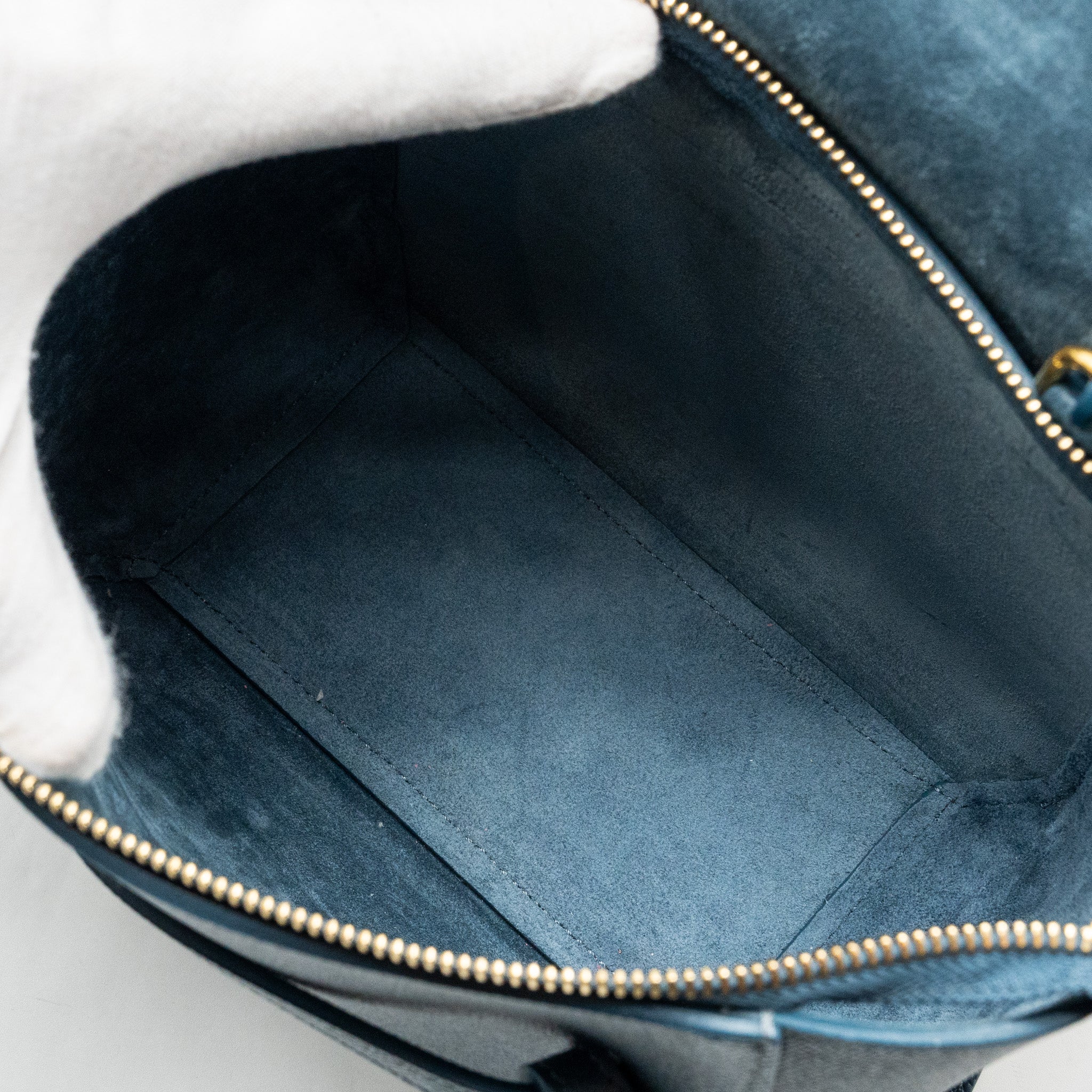 CELINE NANO BELT BAG GRAINED CALFSKIN BLUE GHW