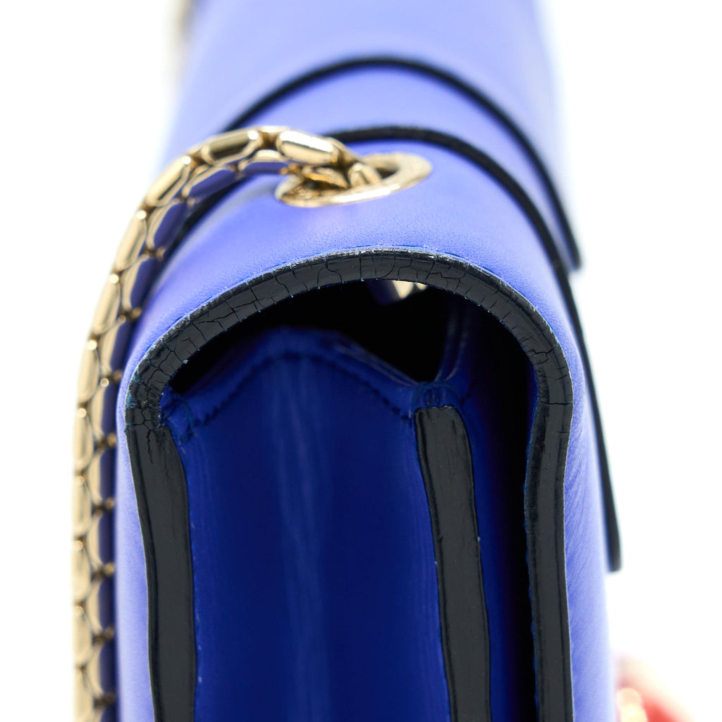 BVLGARI SERPENTI FOREVER SHOULDER BAG CALFSKIN BLUE GHW