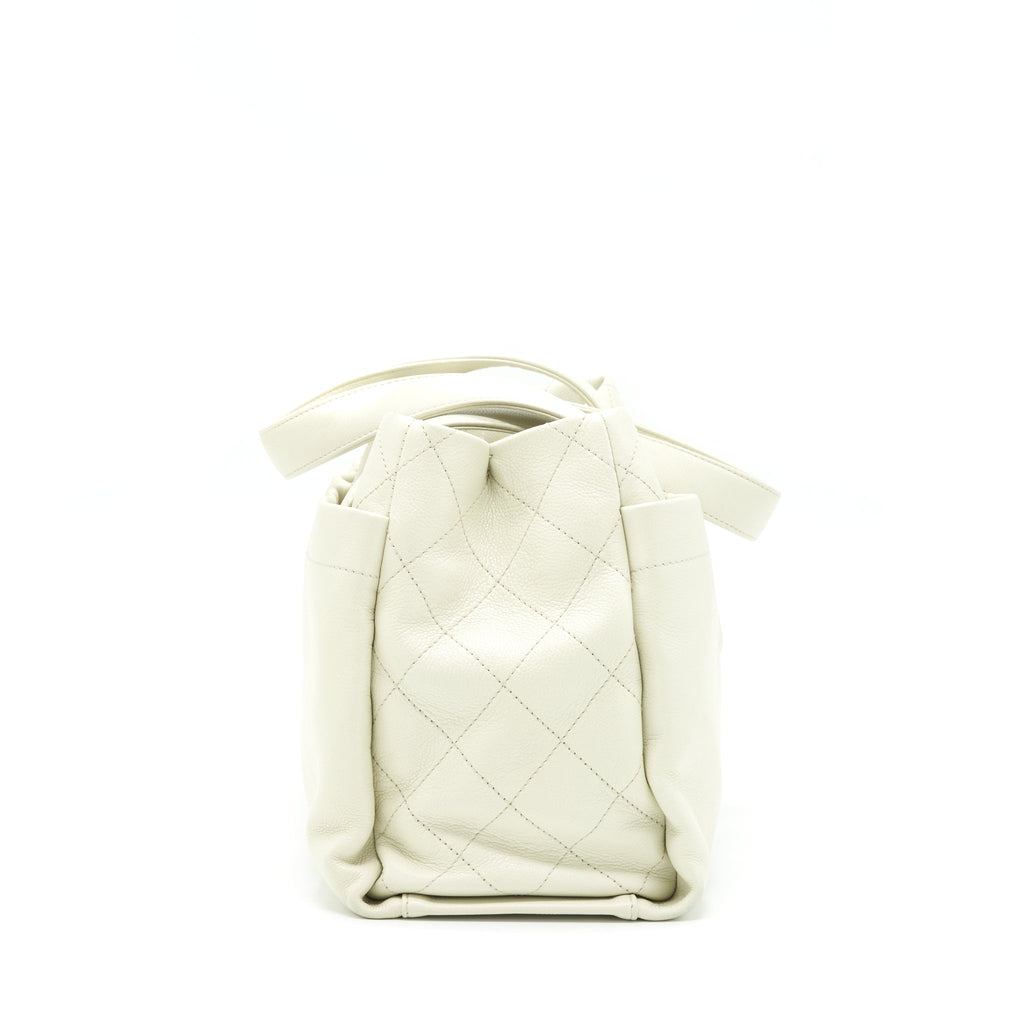 CHANEL LARGE SHOPPING TOTE BAG CAVIAR IVORY SHW