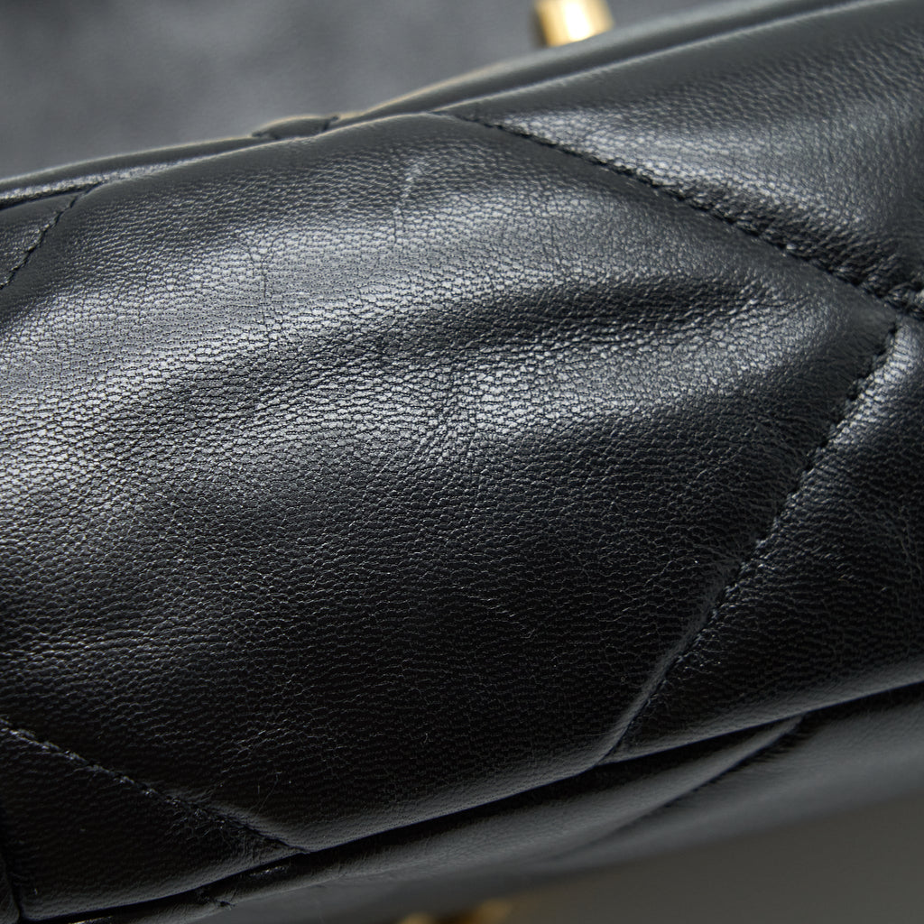 CHANEL SMALL 19 BAG GOATSKIN BLACK WITH GOLD/SLIVER HARDWARE