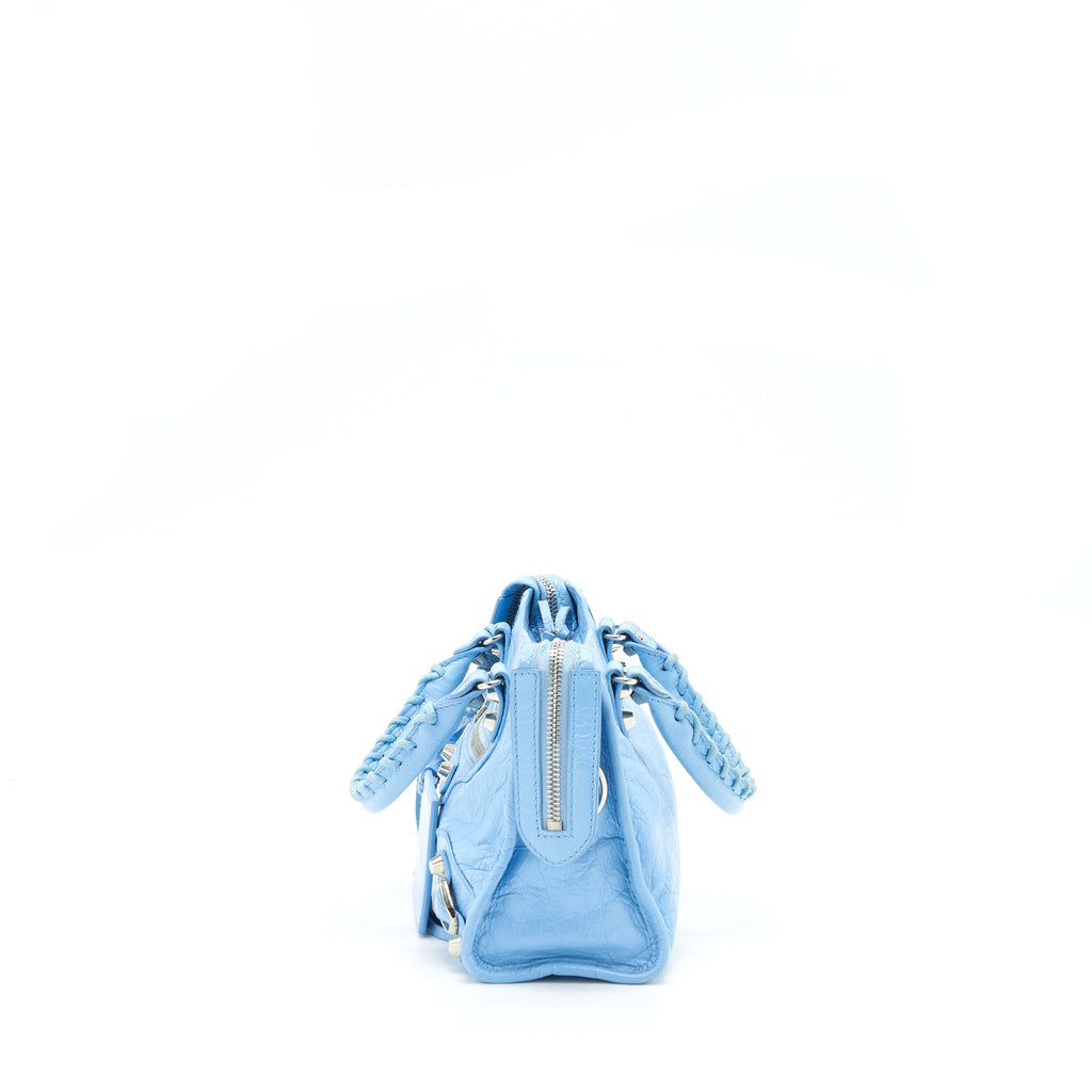 BALENCIAGA MINI CITY BAG LIGHT BLUE SHW