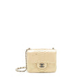 CHANEL MINI SQUARE FLAP BAG PYTHON IRIDESCENT LIGHT BEIGE SHW