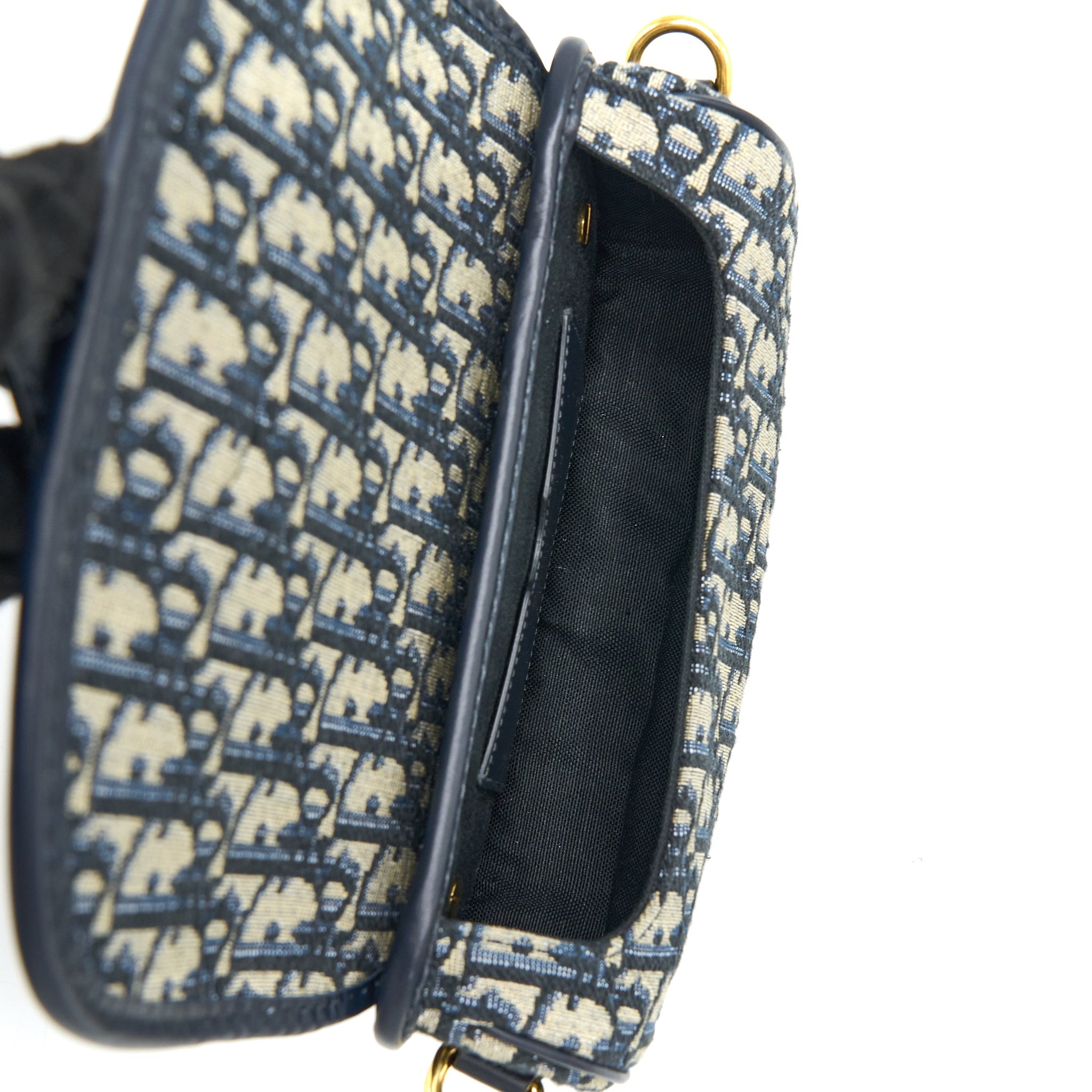 DIOR BOBBY EAST-WEST BAG BLUE OBLIQUE JACQUARD GHW