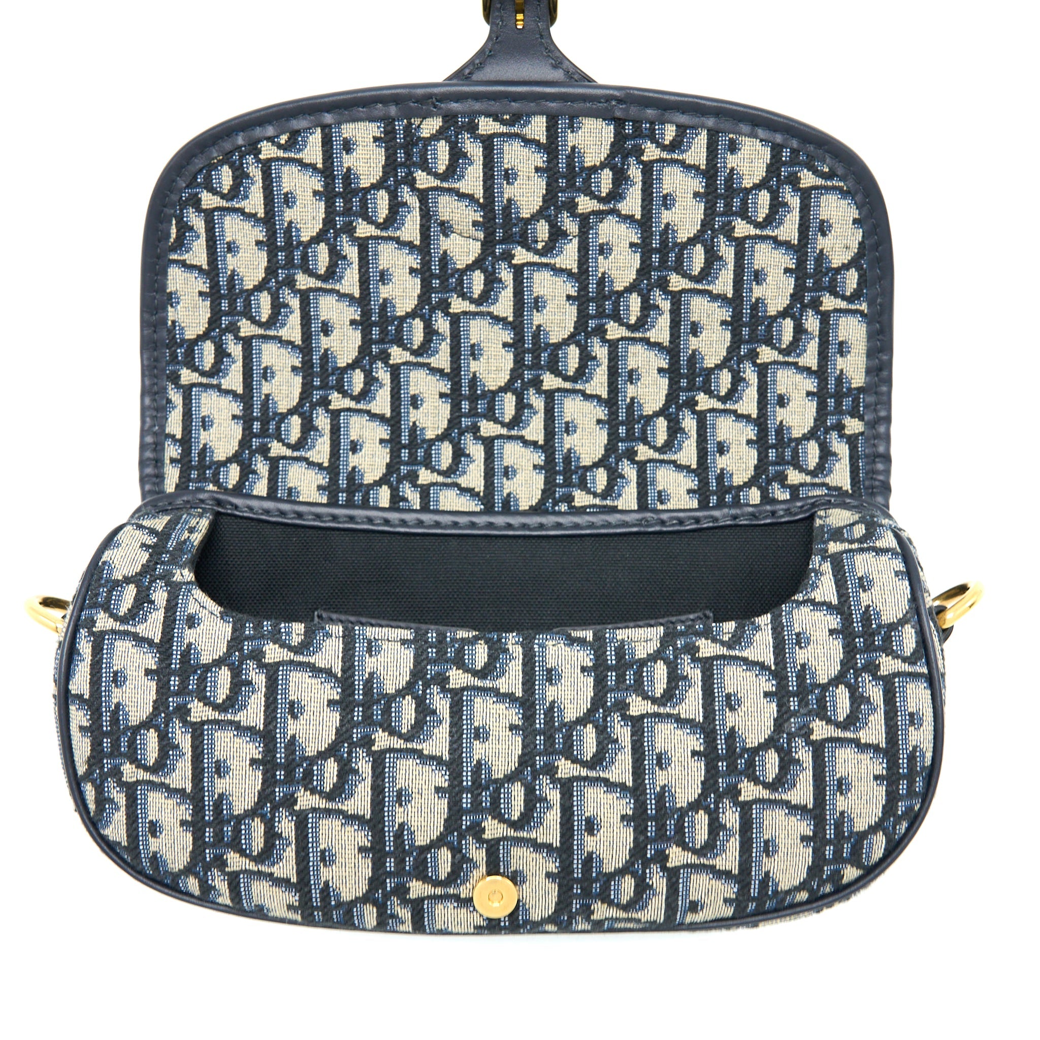 DIOR BOBBY EAST-WEST BAG BLUE OBLIQUE JACQUARD GHW