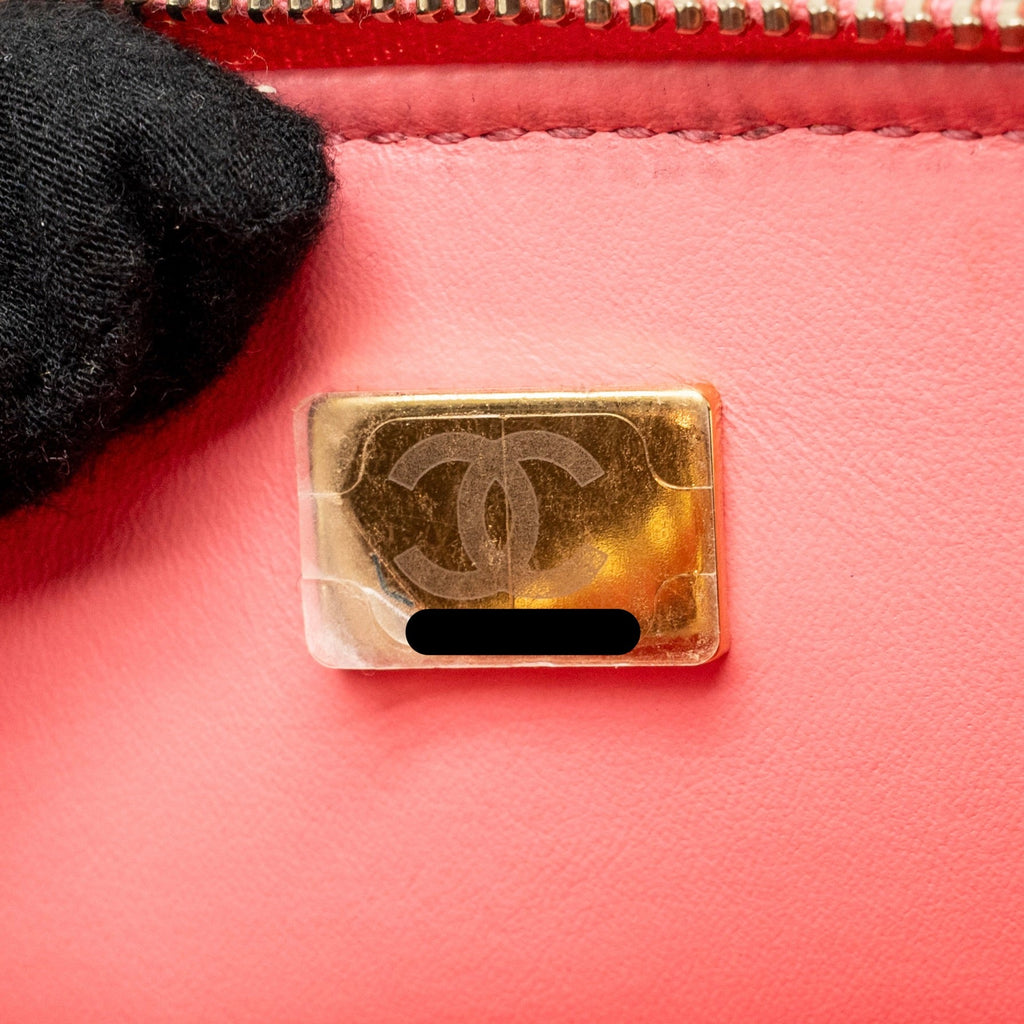 CHANEL 22S LETTER TOP HANDLE SMALL VANITY CASE CAVIAR PINK BRUSHED GHW (MICROCHIP)