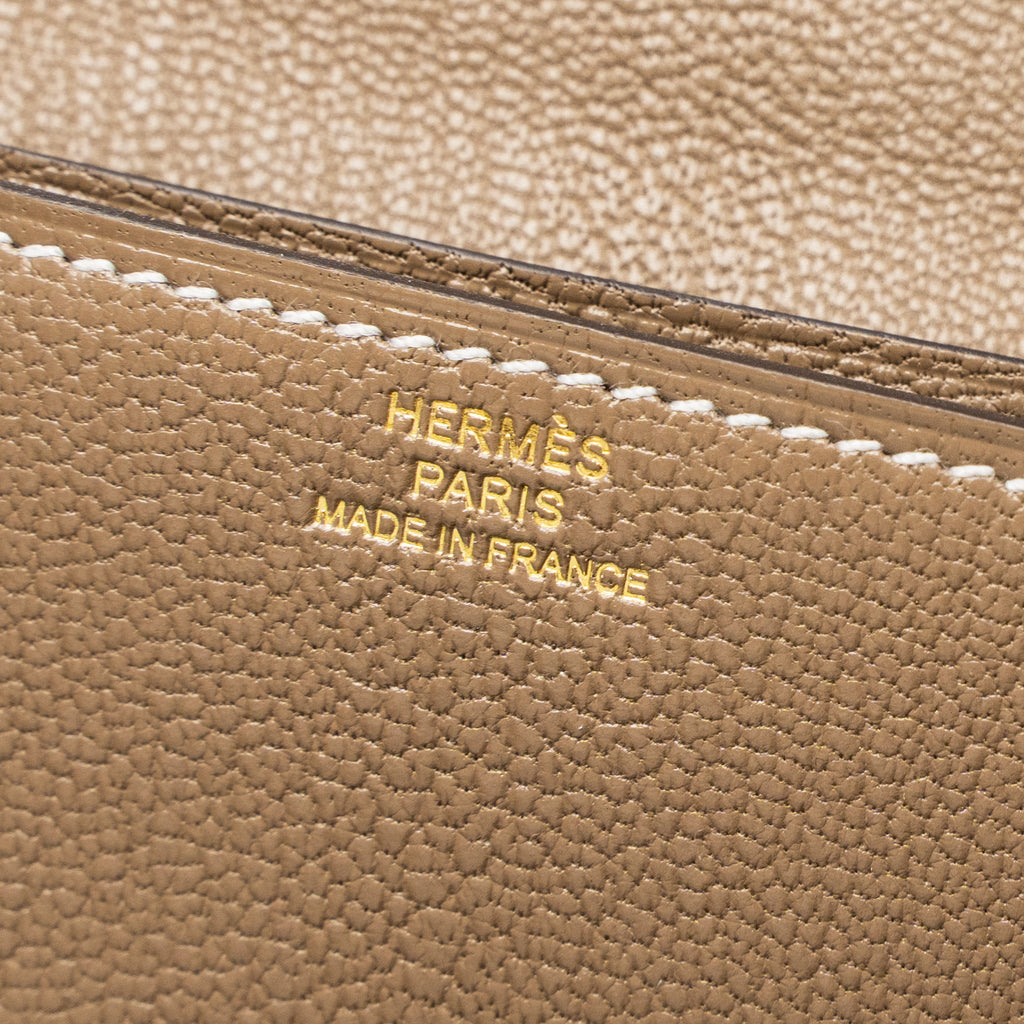 HERMES CLIC 16 WALLET CHÈVRE MYSORE ETOUPE GHW