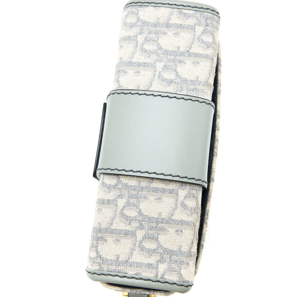 DIOR 30 MONTAIGNE MINI BOX BAG GREY OBLIQUE JACQUARD GHW