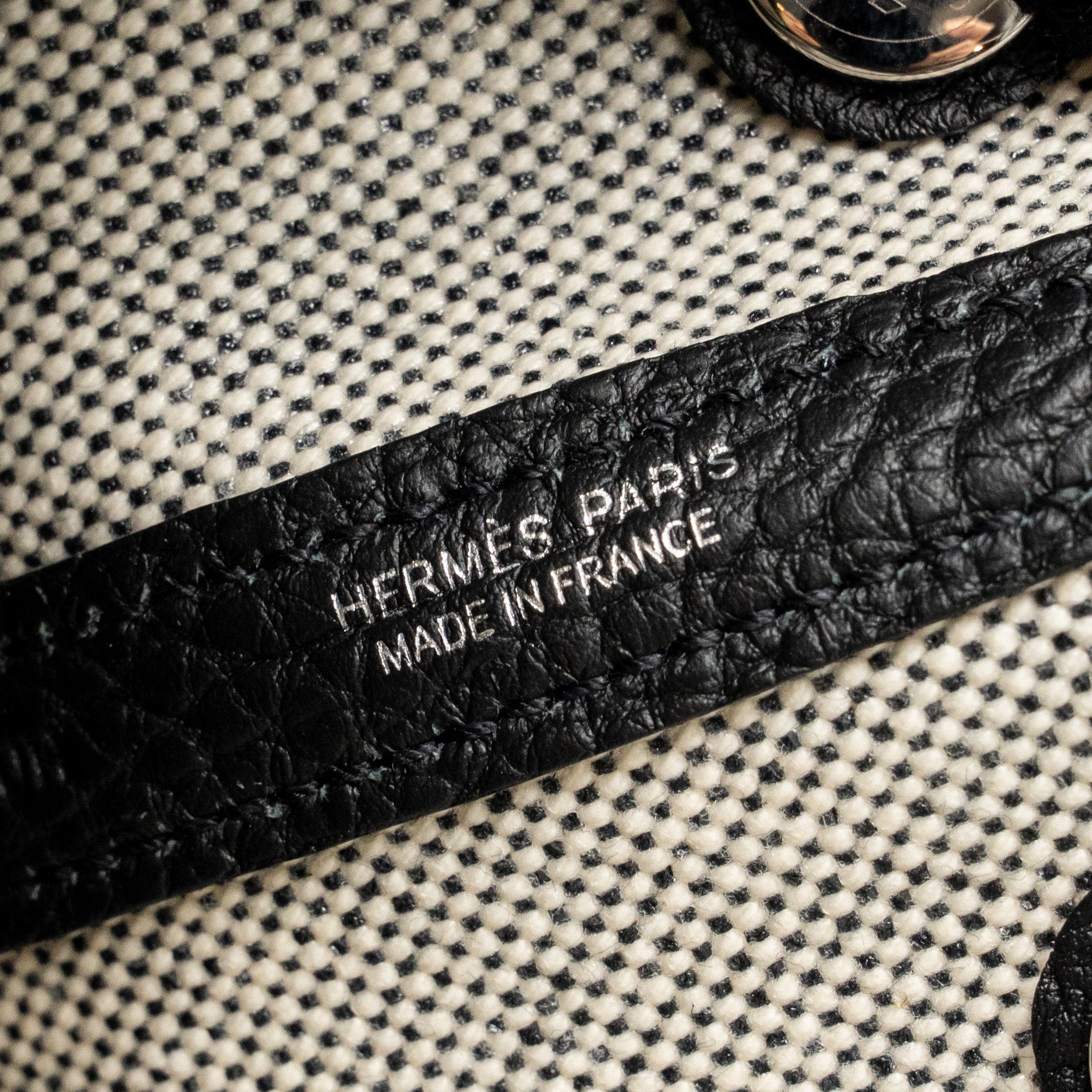HERMES GARDEN PARTY 23 CANVAS/NEGONDA ECRU-BLACK/BLACK SHW