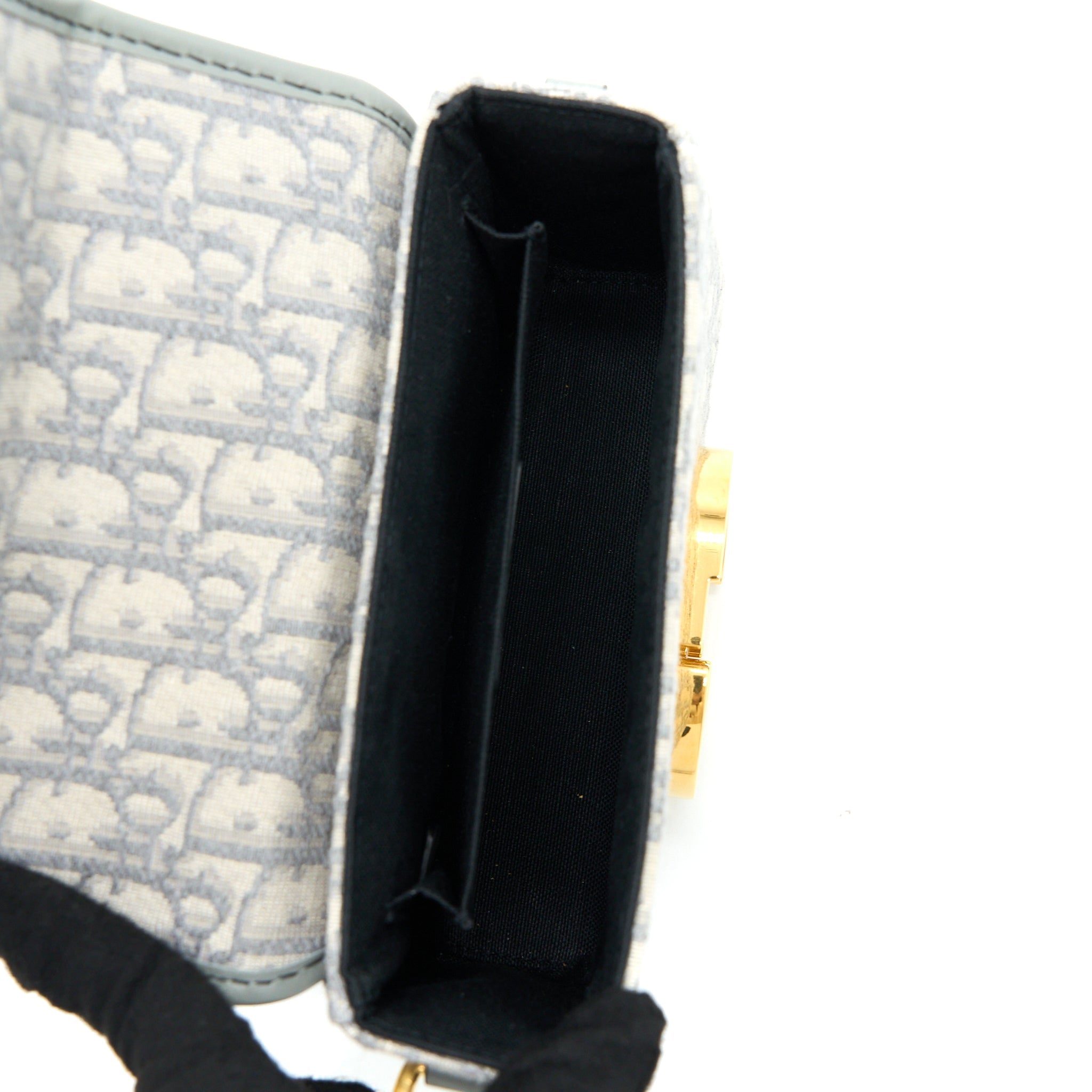 DIOR 30 MONTAIGNE MINI BOX BAG GREY OBLIQUE JACQUARD GHW
