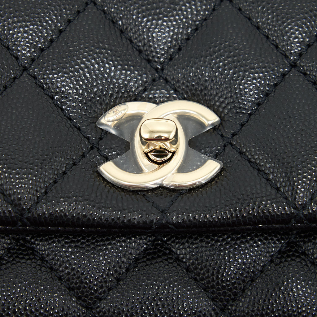CHANEL MINI COCO HANDLE 20CM CAVIAR BLACK WITH LGHW