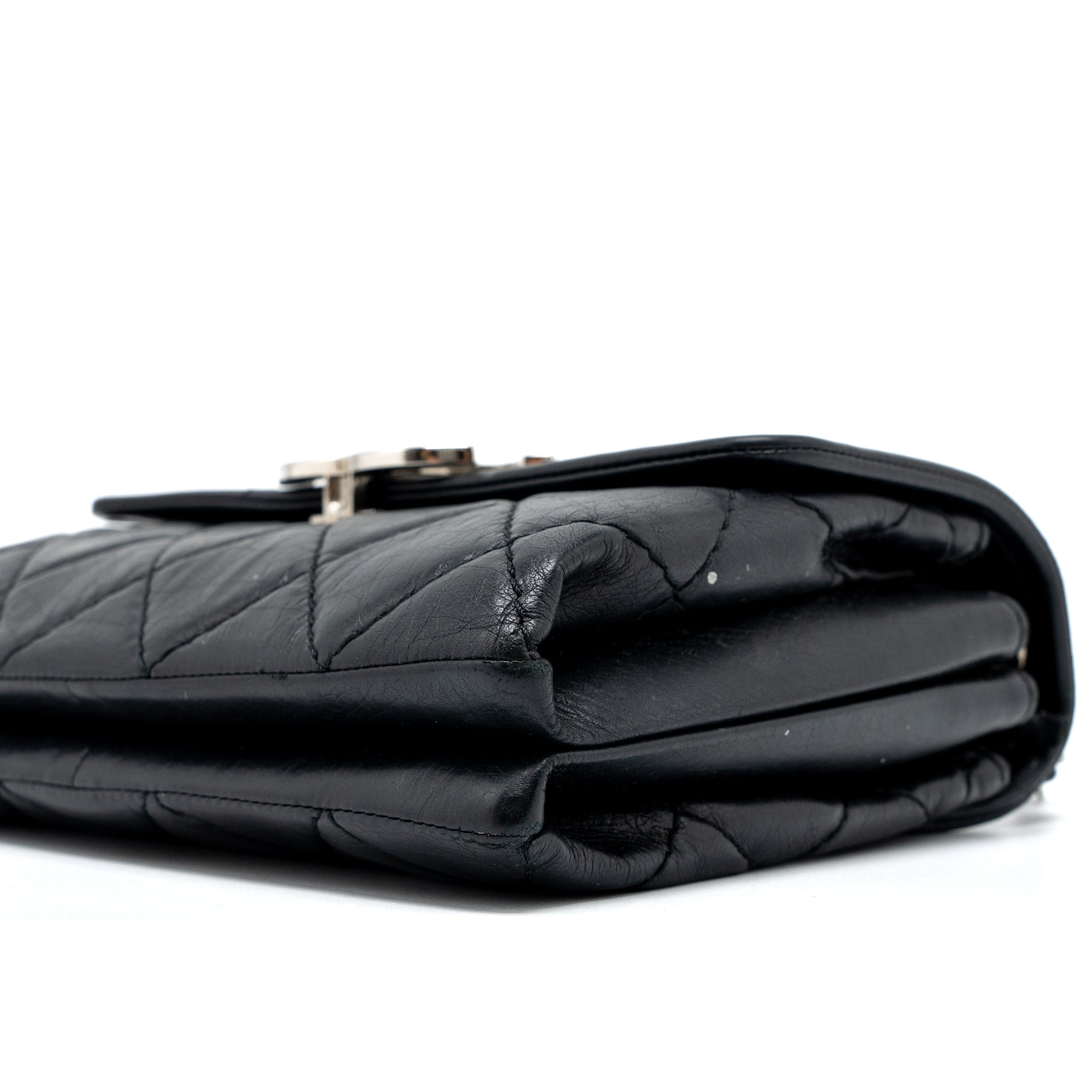 CHANEL GIANT CC LOGO BAG CALFSKIN NAVY SHW