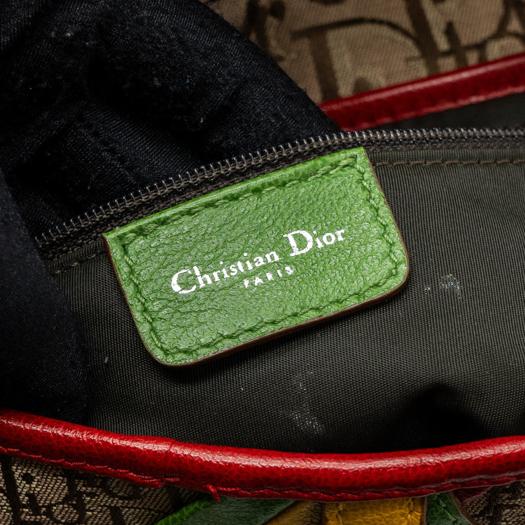 DIOR VINTAGE SADDLE BAG CANVAS/ LEATHER MULTICOLOUR SHW