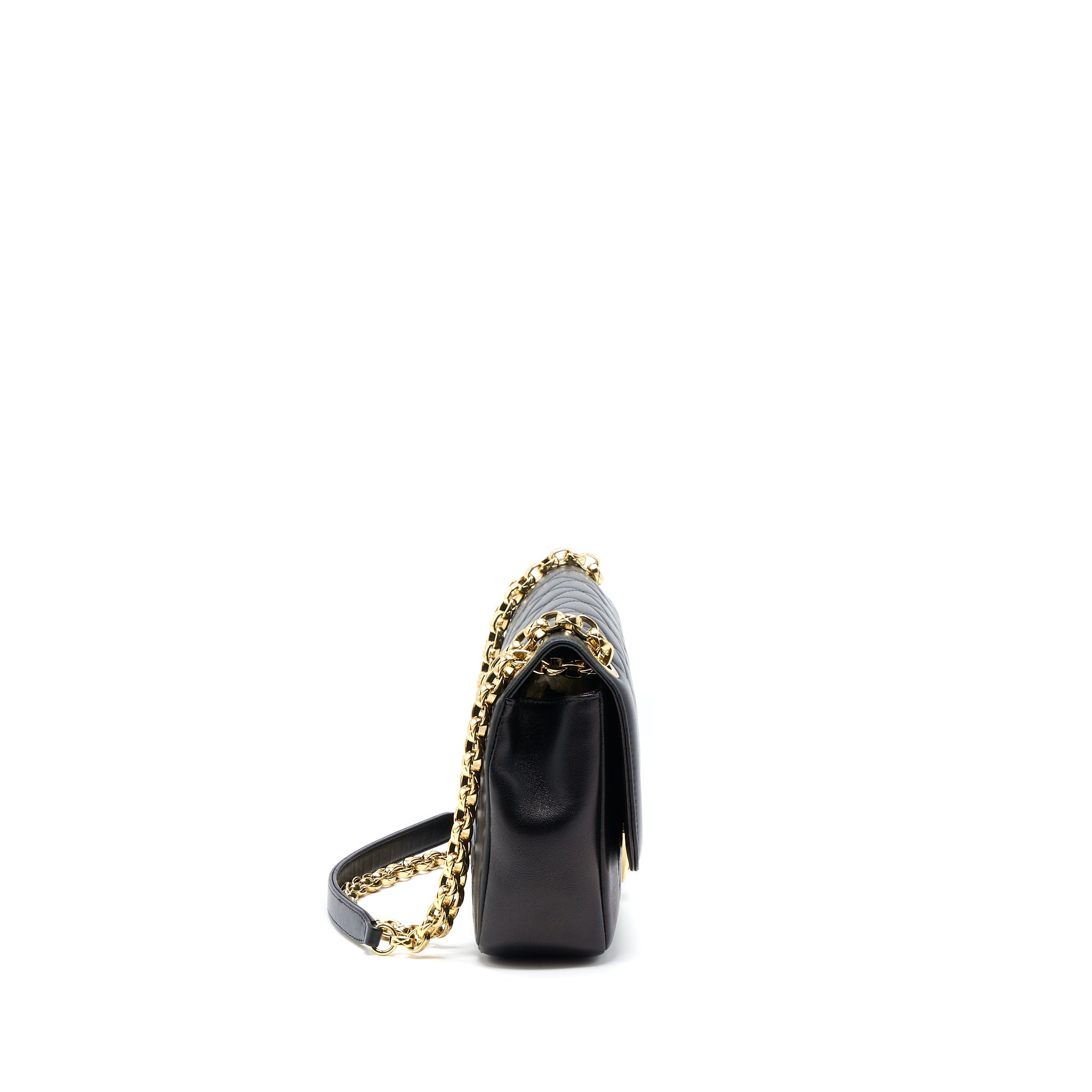 CHANEL SEASONAL FLAP BAG LAMBSKIN BLACK GHW
