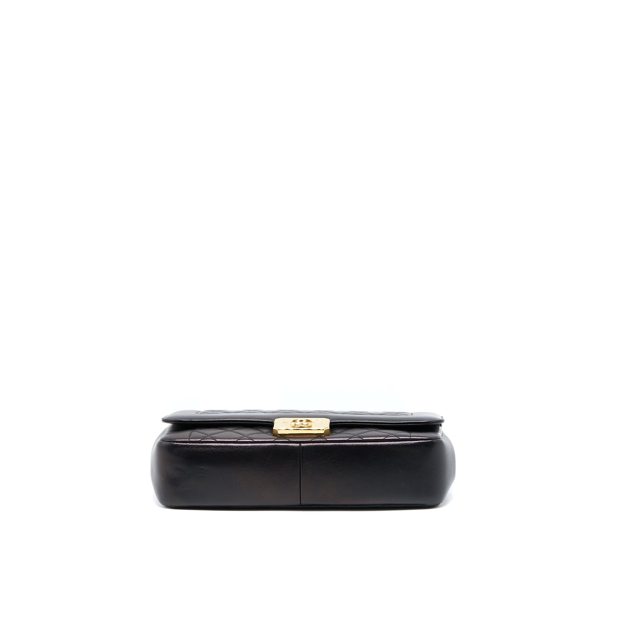 CHANEL SEASONAL FLAP BAG LAMBSKIN BLACK GHW