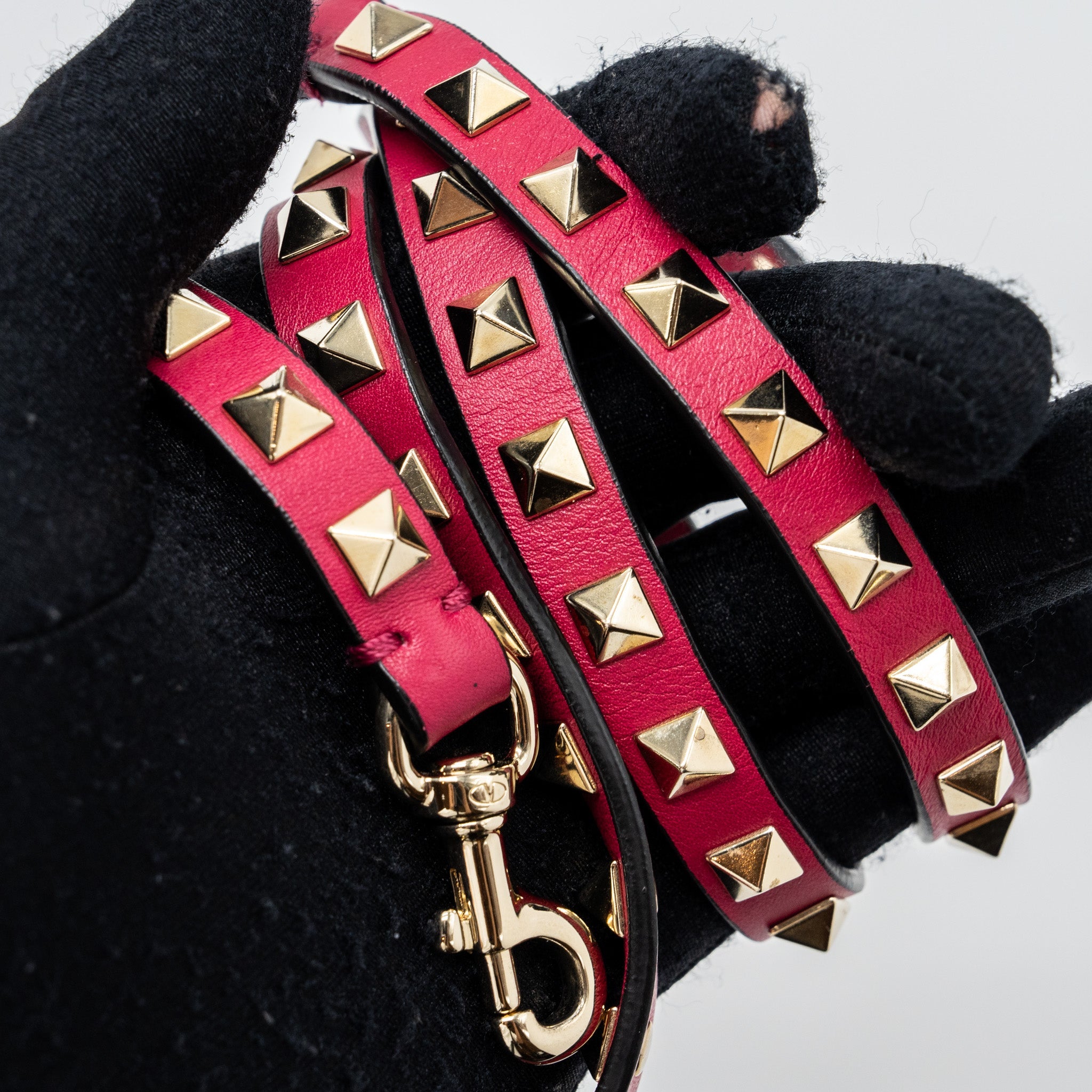 VALENTINO MEDIUM ROCKSTUD DOUBLE HANDLE TOP BAG CALFSKIN PINK LGHW