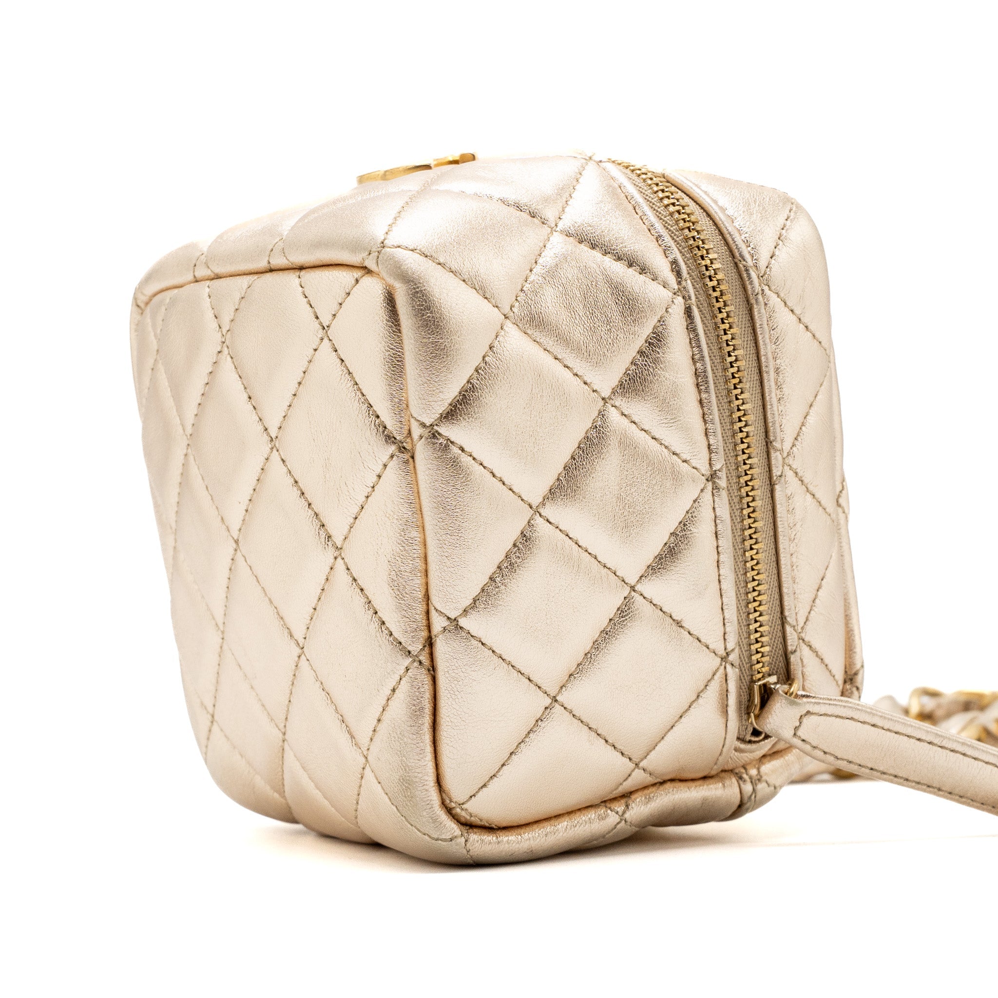 CHANEL 22S DICE PURSE WITH CHAIN LAMBSKIN GOLD BRUSHED GHW