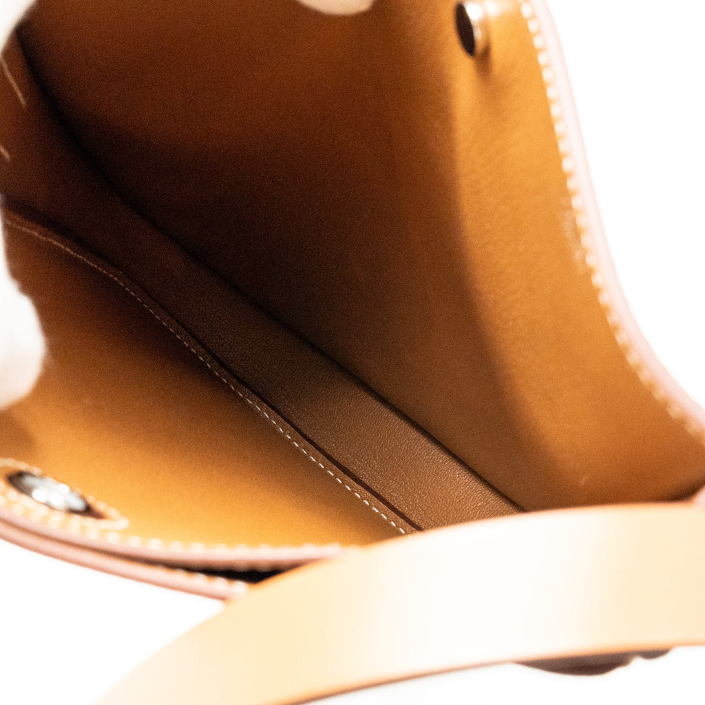 HERMES PERSPECTIVE CAVALIERE 21 BAG TOGO/VACHE HUNTER GOLD/FAUVE SHW