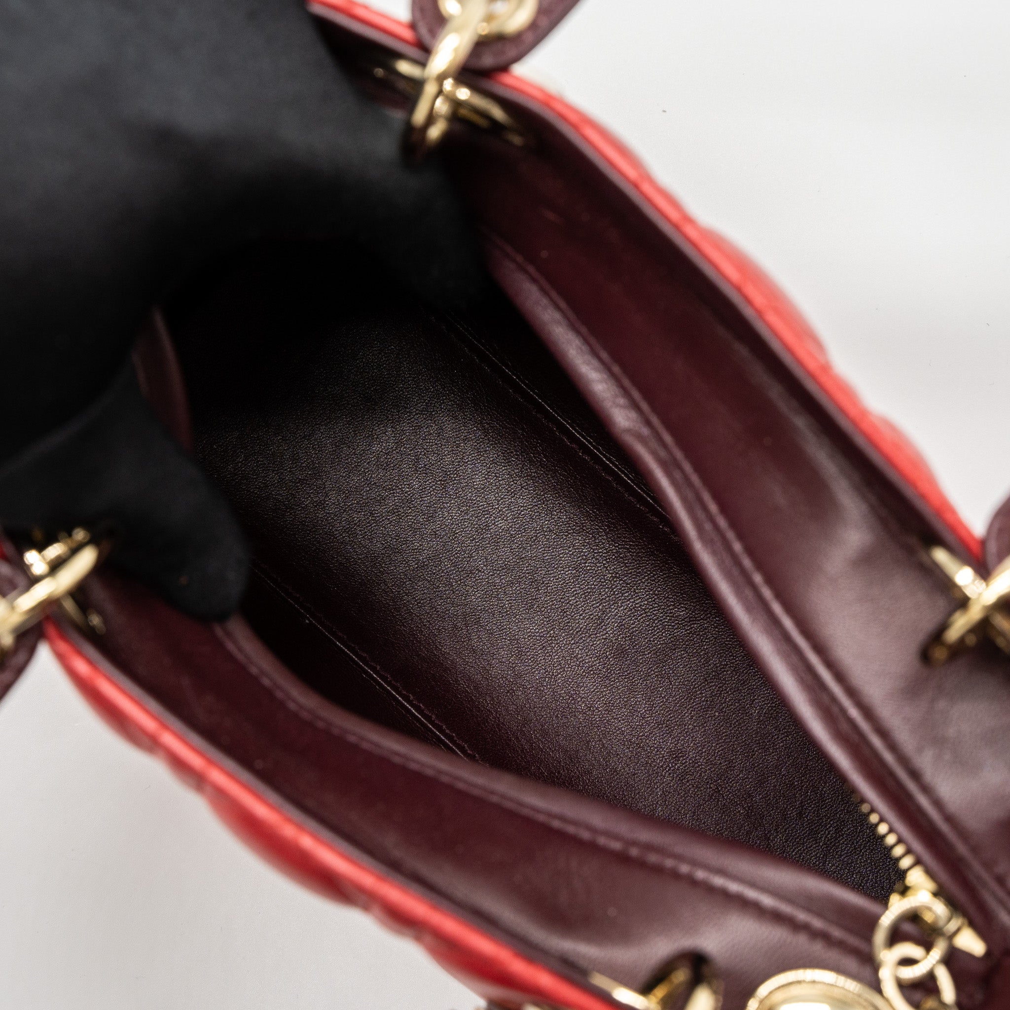 DIOR MEDIUM LADY DIOR BAG LAMBSKIN RED/MULTICOLOUR LGHW