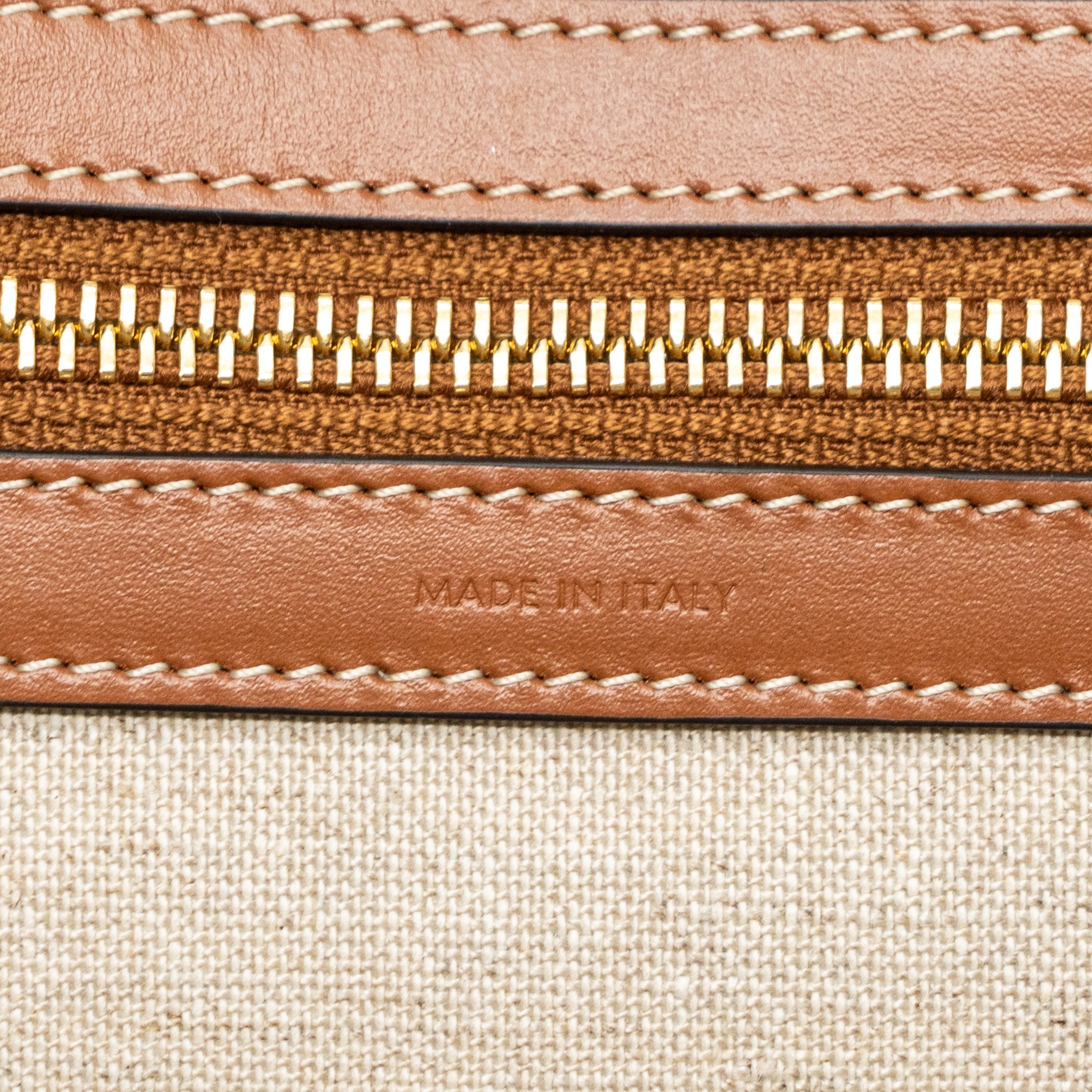 CELINE CABAS MARIN CANVAS / CALFSKIN NATURAL / TAN / MULTICOLOUR GHW