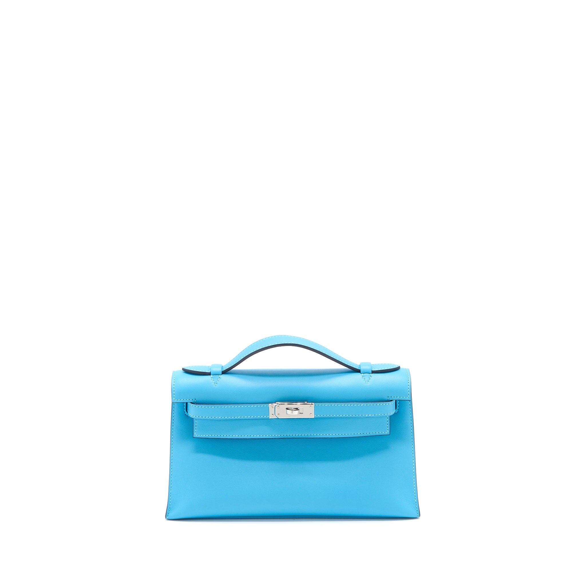 HERMES KELLY POCHETTE SWIFT P3 BLUE DE NORD SHW