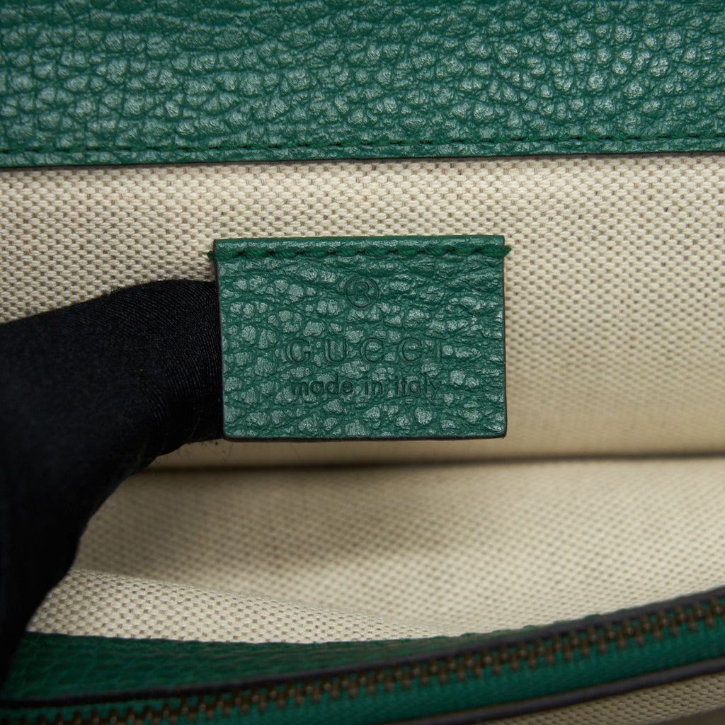 GUCCI DIONYSUS SMALL SHOULDER BAG GREEN WITH MULTICOLOUR HARDWARE