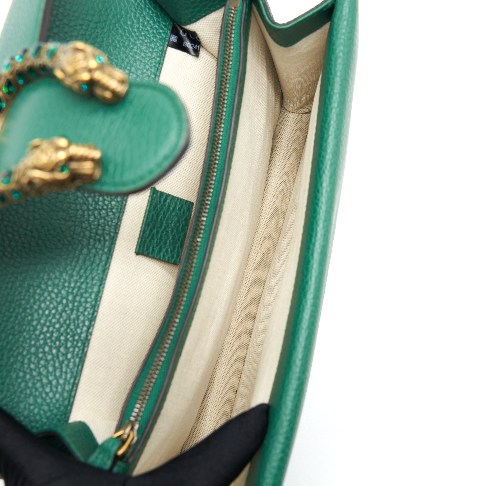 GUCCI DIONYSUS SMALL SHOULDER BAG GREEN WITH MULTICOLOUR HARDWARE