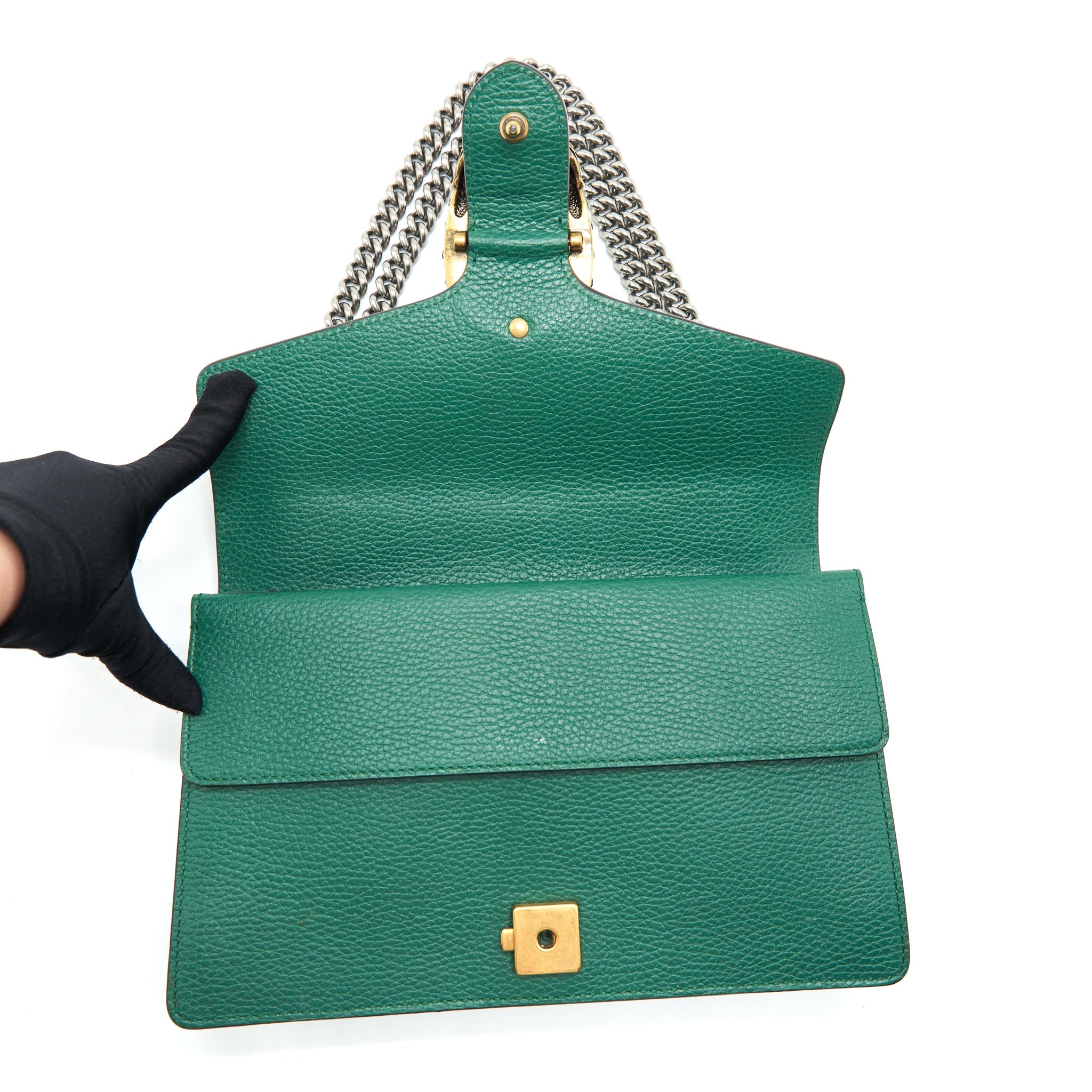 GUCCI DIONYSUS SMALL SHOULDER BAG GREEN WITH MULTICOLOUR HARDWARE