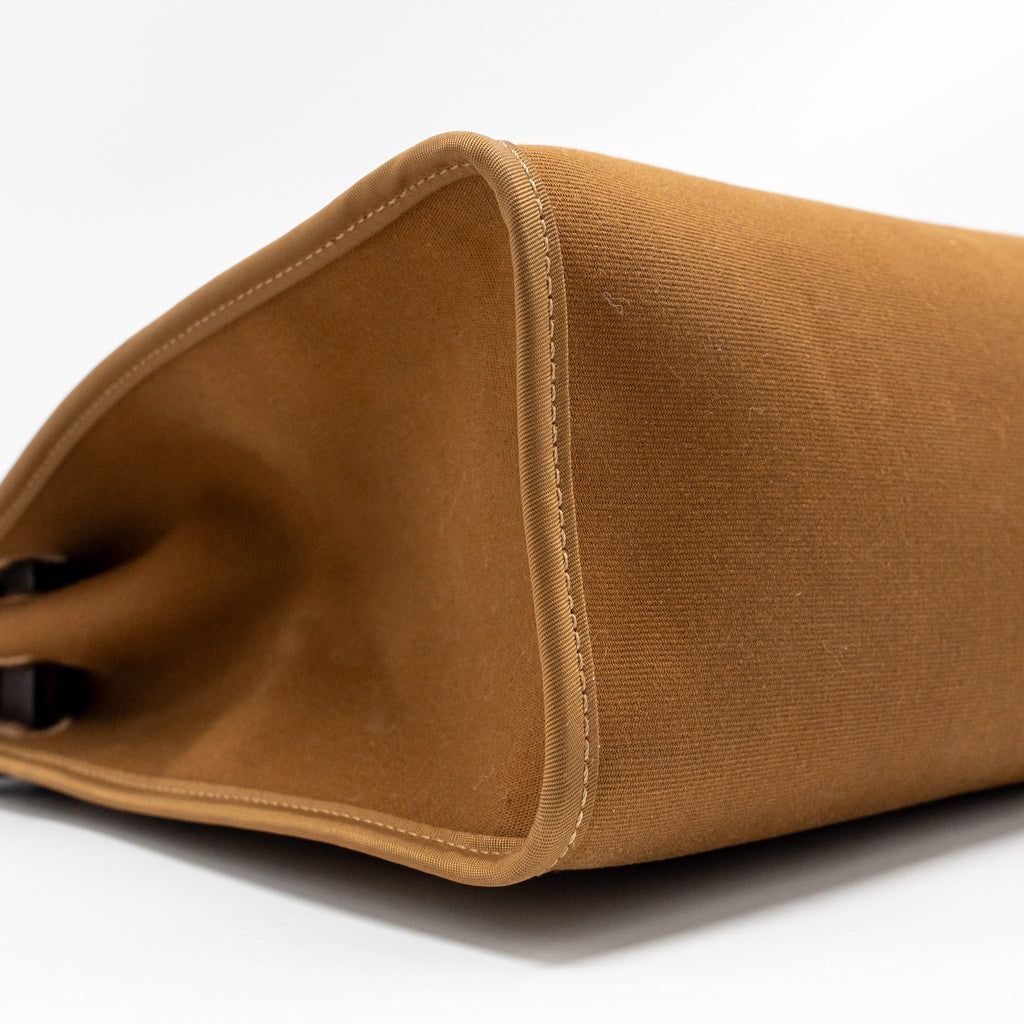 HERMES HERBAG 31 ZIP BAG CANVAS/HUNTER LEATHER ALEZAN/EBENE SHW