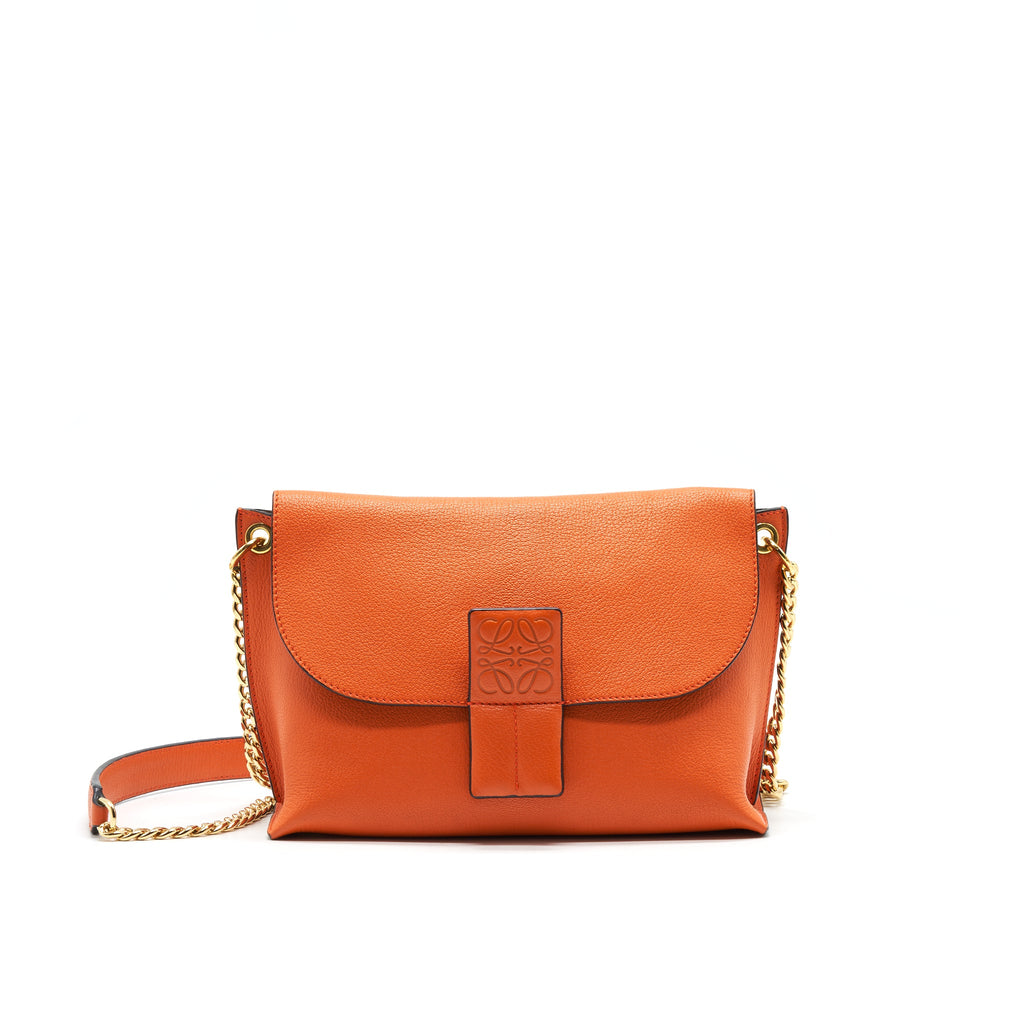 LOEWE CROSSBODY LEATHER BAG ORANGE
