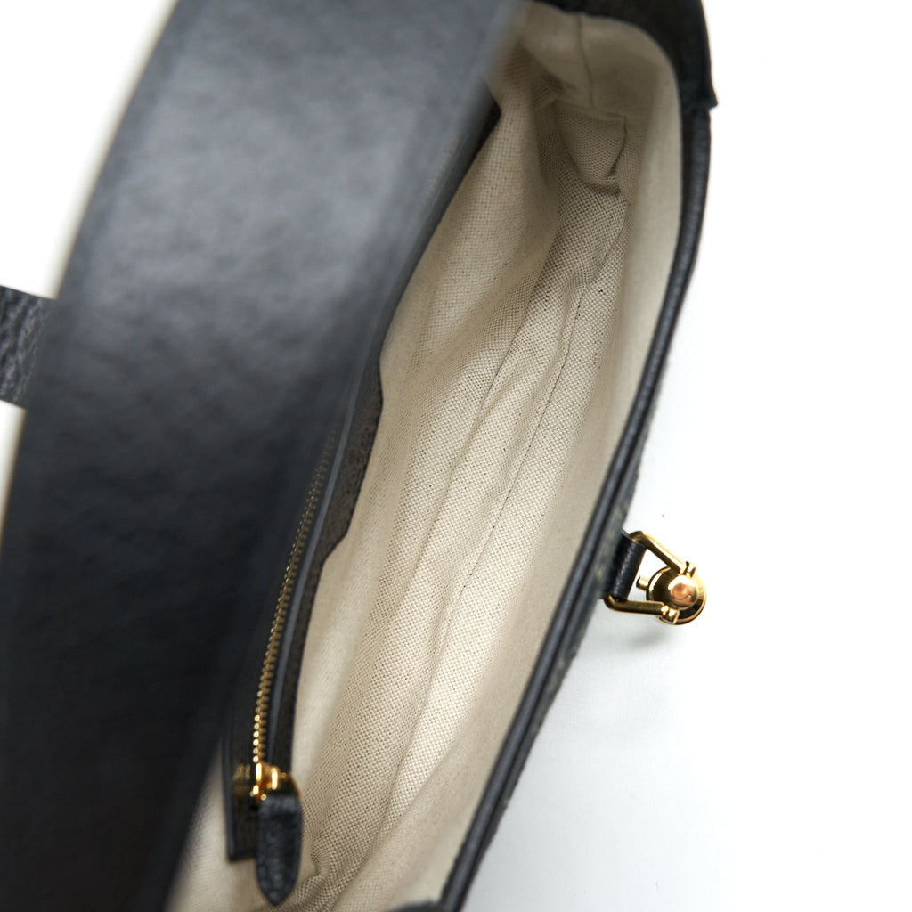 GUCCI JACKIE 1961 SMALL SHOULDER BAG DENIM/LEATHER BLACK GHW