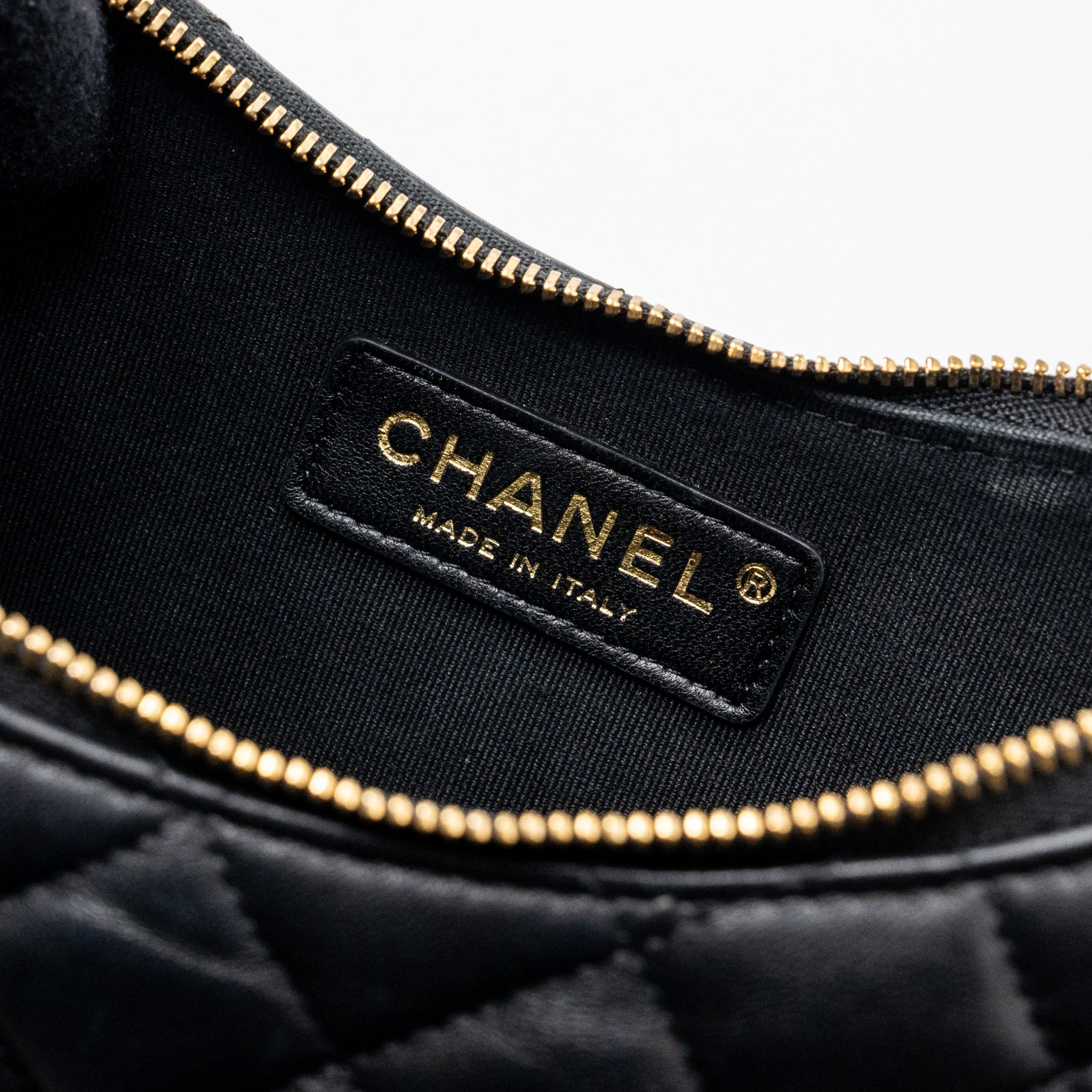 CHANEL SMALL MOON HOBO BAG LAMBSKIN BLACK LGHW (MICROCHIP)