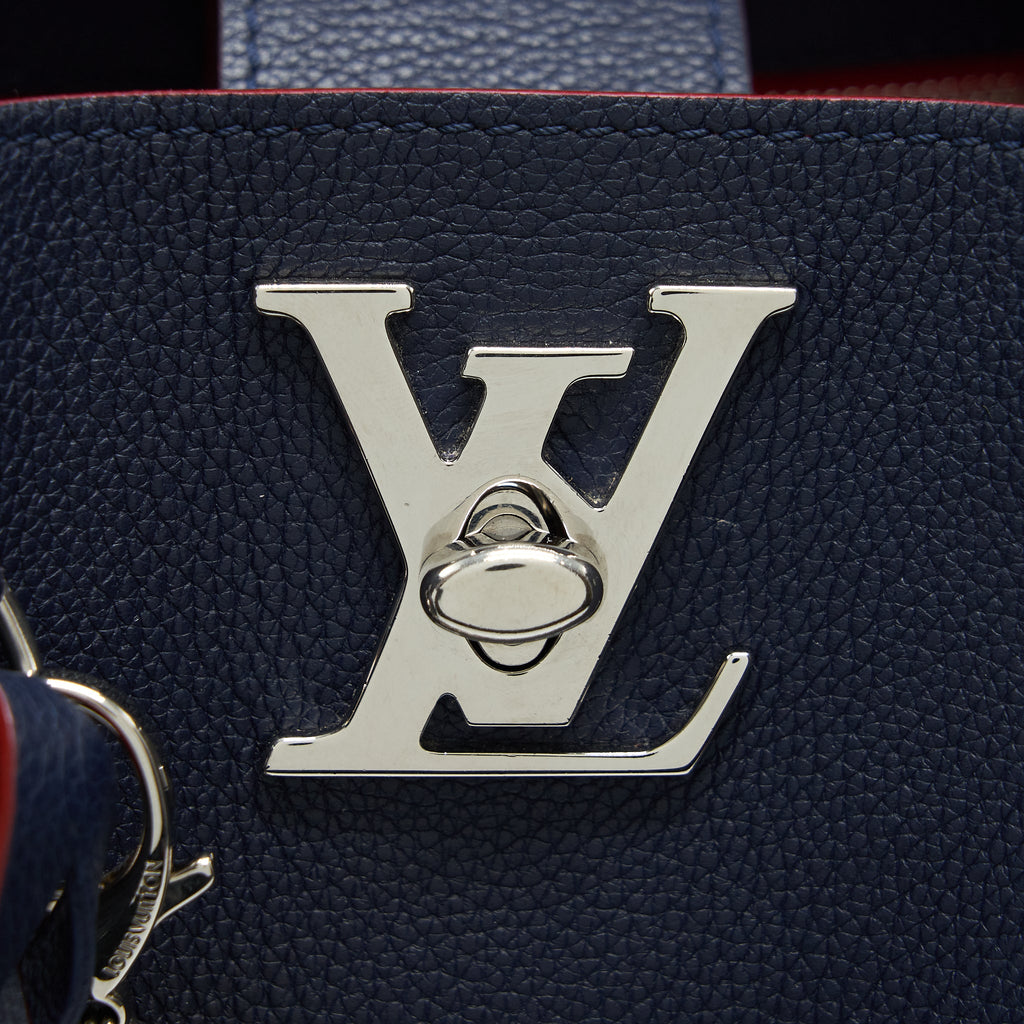 LOUIS VUITTON LOCKME BUCKET BAG NAVY/RED WITH AN EXTRA BAG CHARM SHW