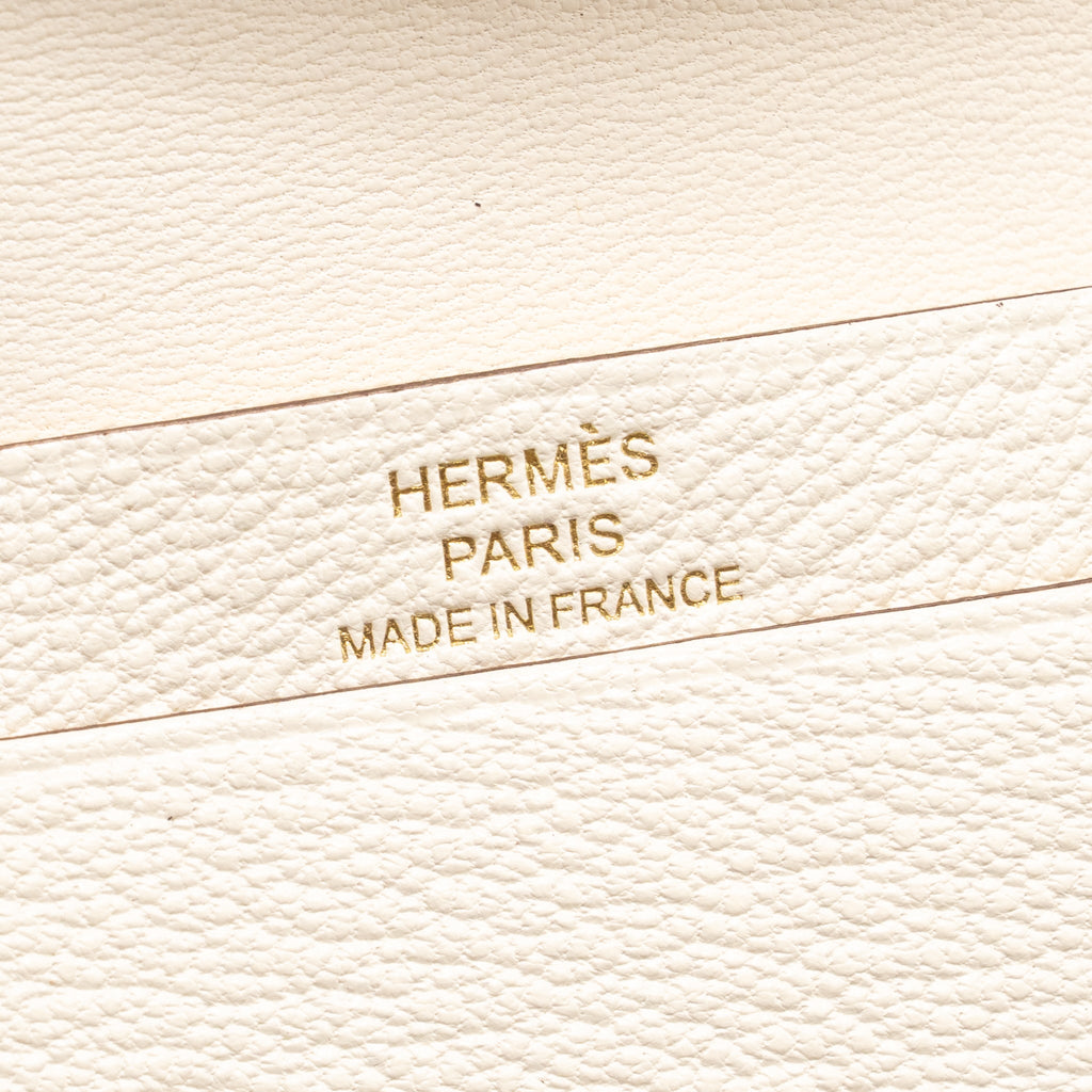 HERMES BEARN CARD HOLDER CHÈVRE MYSORE GOATSKIN NATA GHW